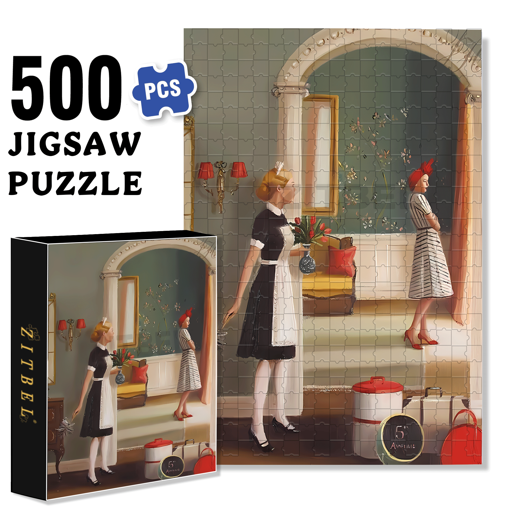 Red High Heels 500pcs/1000pcs Jigsaw Puzzle, Scratch-Resistant, Interactive Family Game & Brain-Boosting DIY Decor, Perfect for Halloween, Christmas & New Year Gifts, Family Puzzle Game