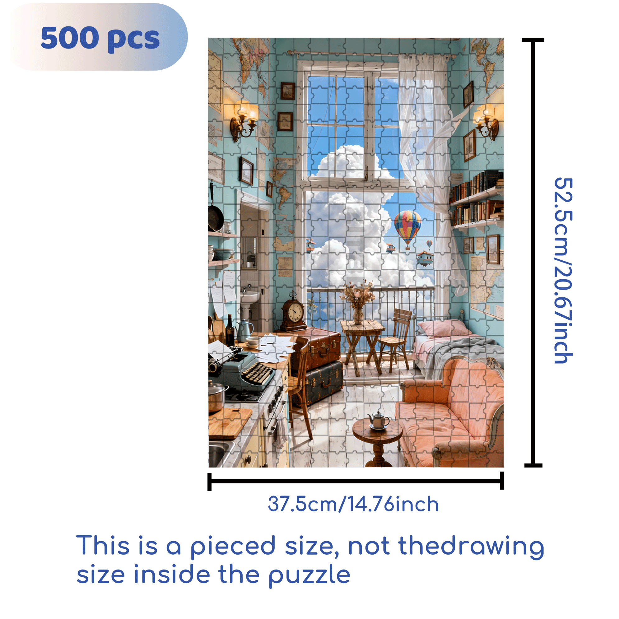 Sky Cabin 500pcs/1000pcs Jigsaw Puzzle, Scratch-Resistant, Interactive Family Game & Brain-Boosting DIY Decor, Perfect for Halloween, Christmas & New Year Gifts, Family Puzzle Game