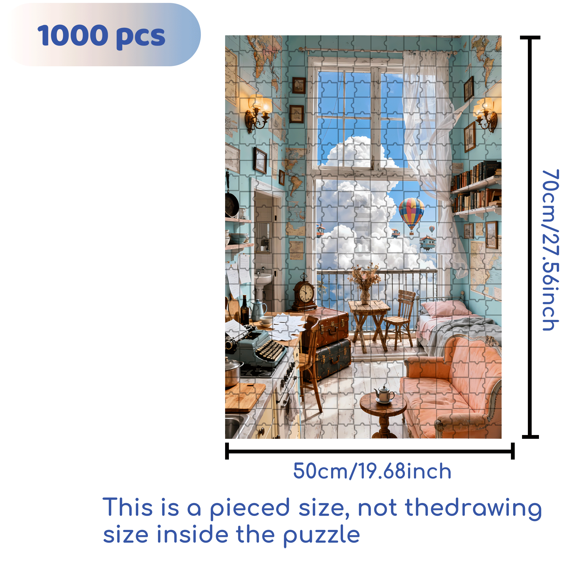 Sky Cabin 500pcs/1000pcs Jigsaw Puzzle, Scratch-Resistant, Interactive Family Game & Brain-Boosting DIY Decor, Perfect for Halloween, Christmas & New Year Gifts, Family Puzzle Game