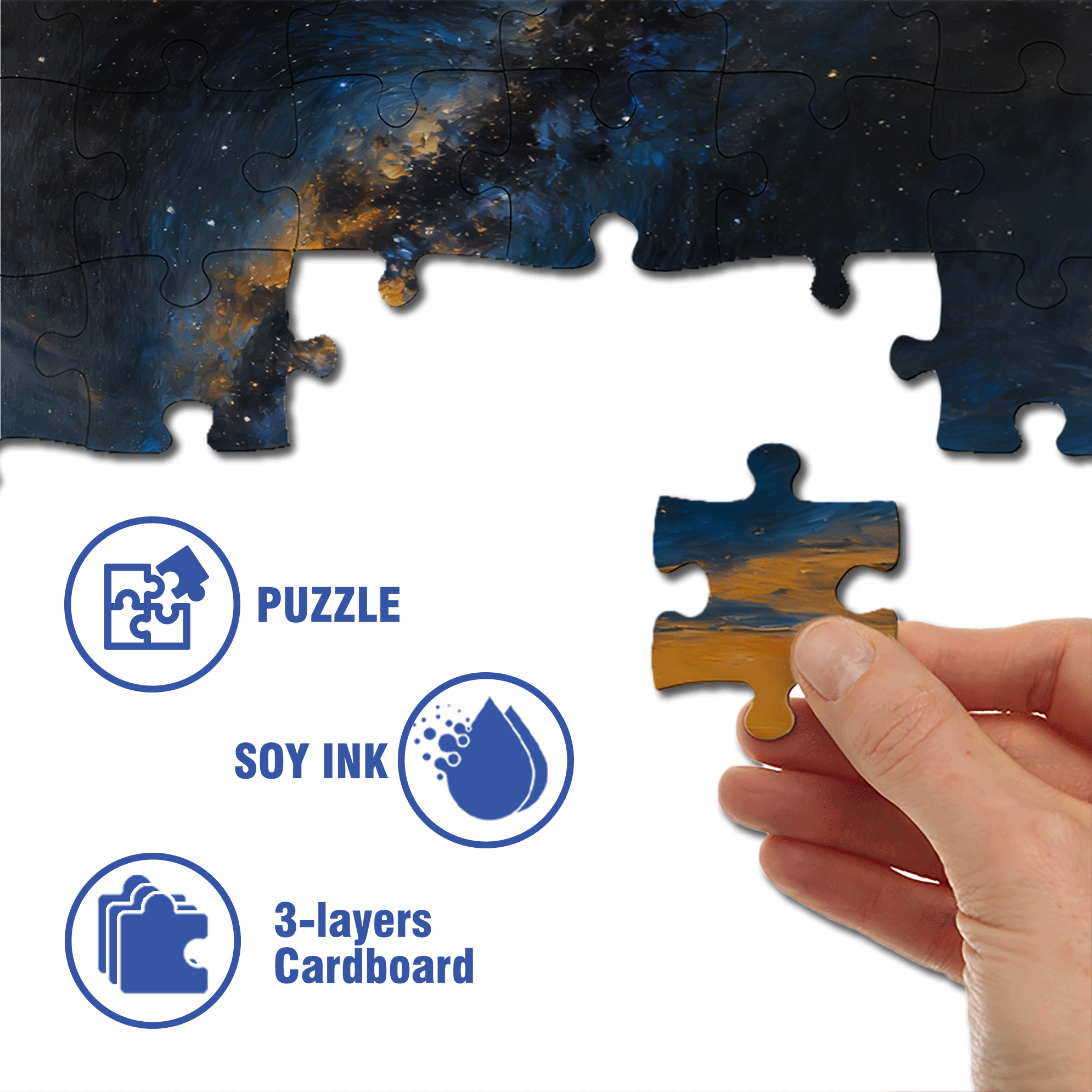 Stars In The Night Sky 500pcs/1000pcs Jigsaw Puzzle, Scratch-Resistant, Interactive Family Game & Brain-Boosting DIY Decor, Perfect for Halloween, Christmas & New Year Gifts, Family Puzzle Game