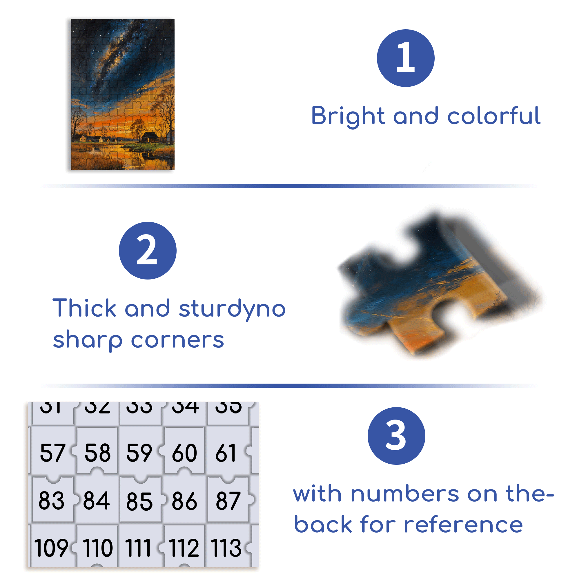 Stars In The Night Sky 500pcs/1000pcs Jigsaw Puzzle, Scratch-Resistant, Interactive Family Game & Brain-Boosting DIY Decor, Perfect for Halloween, Christmas & New Year Gifts, Family Puzzle Game