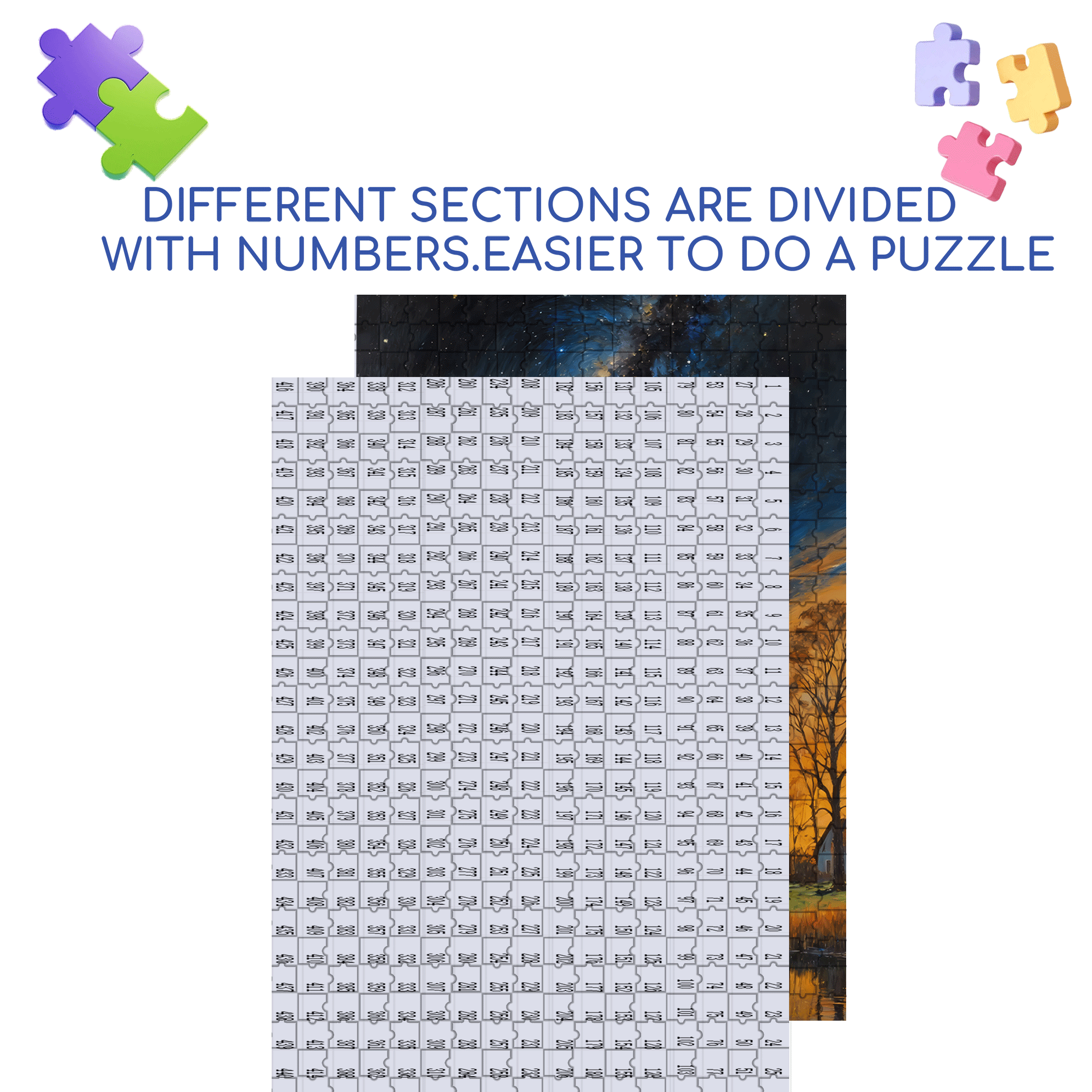 Stars In The Night Sky 500pcs/1000pcs Jigsaw Puzzle, Scratch-Resistant, Interactive Family Game & Brain-Boosting DIY Decor, Perfect for Halloween, Christmas & New Year Gifts, Family Puzzle Game