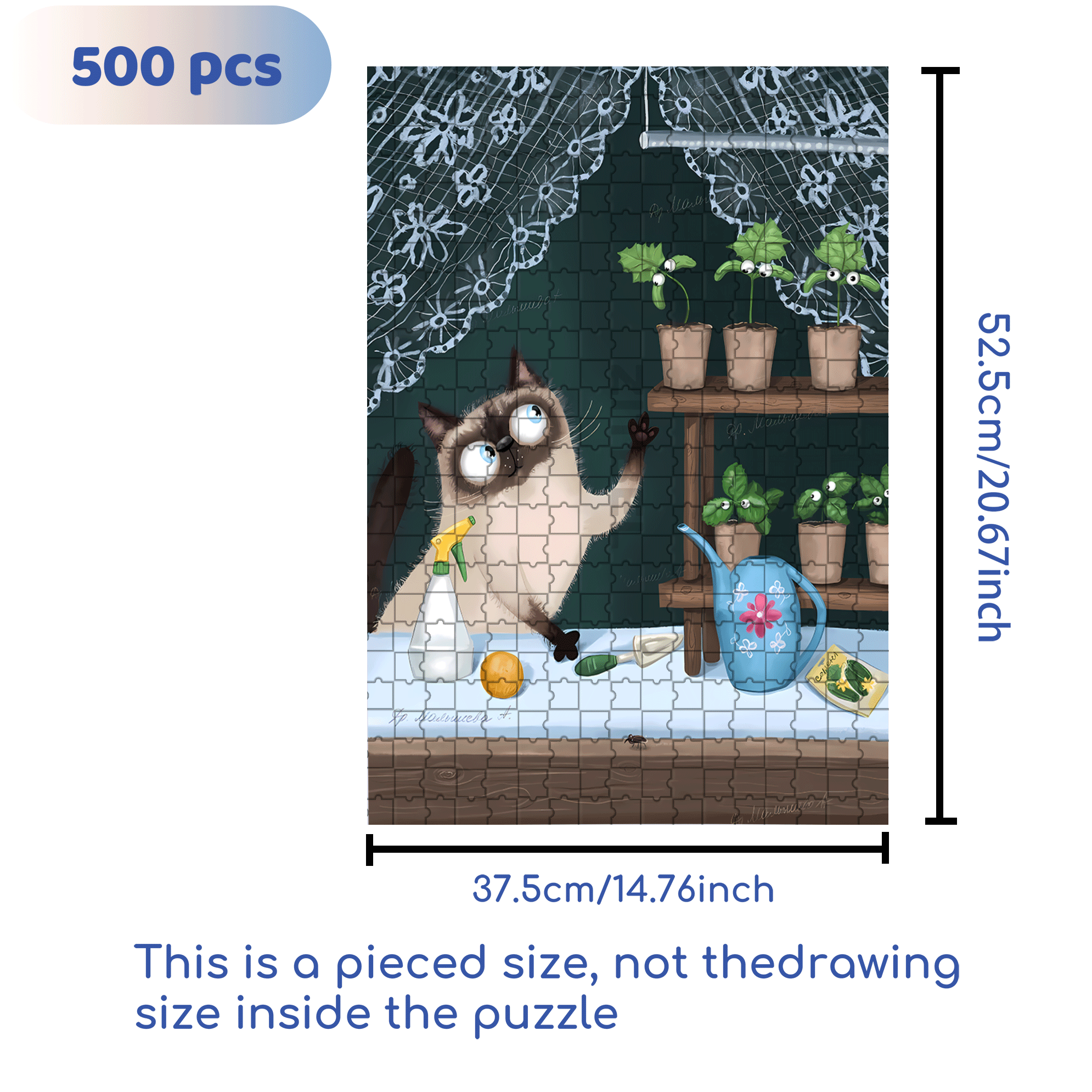 Talking to Plants 500pcs/1000pcs Jigsaw Puzzle, Scratch-Resistant, Interactive Family Game & Brain-Boosting DIY Decor, Perfect for Halloween, Christmas & New Year Gifts, Family Puzzle Game