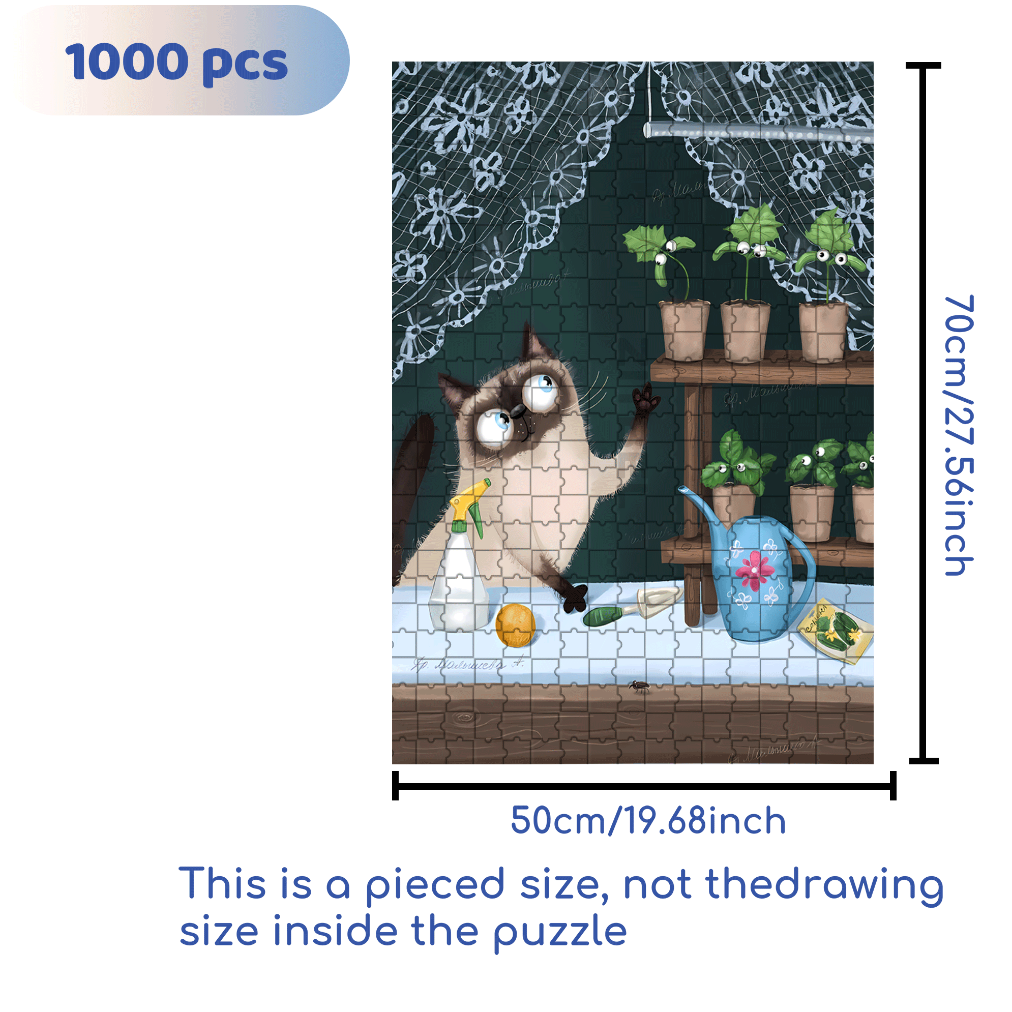 Talking to Plants 500pcs/1000pcs Jigsaw Puzzle, Scratch-Resistant, Interactive Family Game & Brain-Boosting DIY Decor, Perfect for Halloween, Christmas & New Year Gifts, Family Puzzle Game