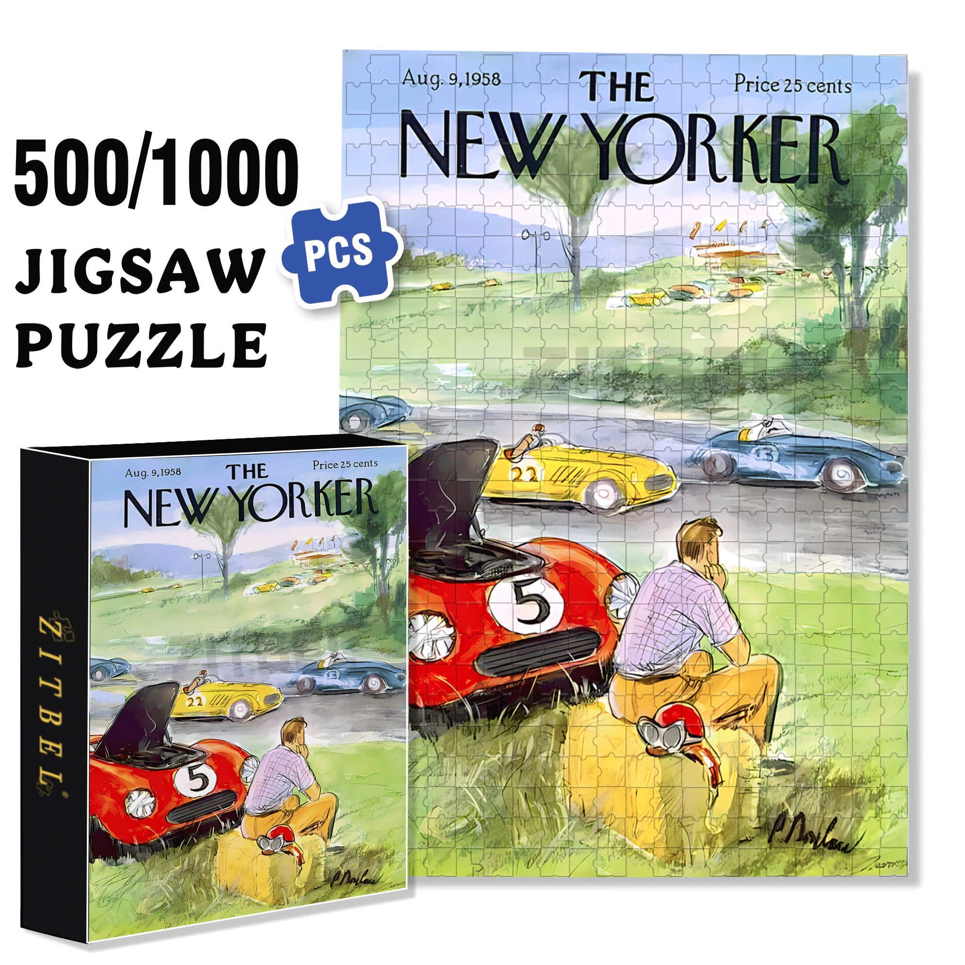 The Car Broke Down. 500pcs/1000pcs Jigsaw Puzzle, Scratch-Resistant, Interactive Family Game & Brain-Boosting DIY Decor, Perfect for Halloween, Christmas & New Year Gifts, Family Puzzle Game