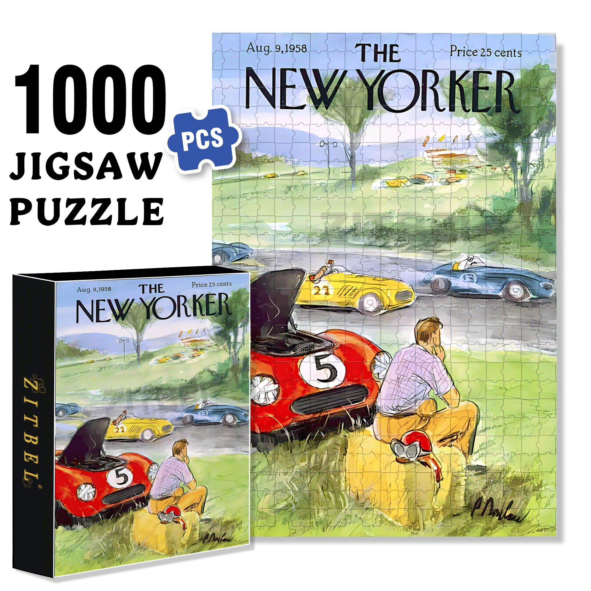 The Car Broke Down. 500pcs/1000pcs Jigsaw Puzzle, Scratch-Resistant, Interactive Family Game & Brain-Boosting DIY Decor, Perfect for Halloween, Christmas & New Year Gifts, Family Puzzle Game