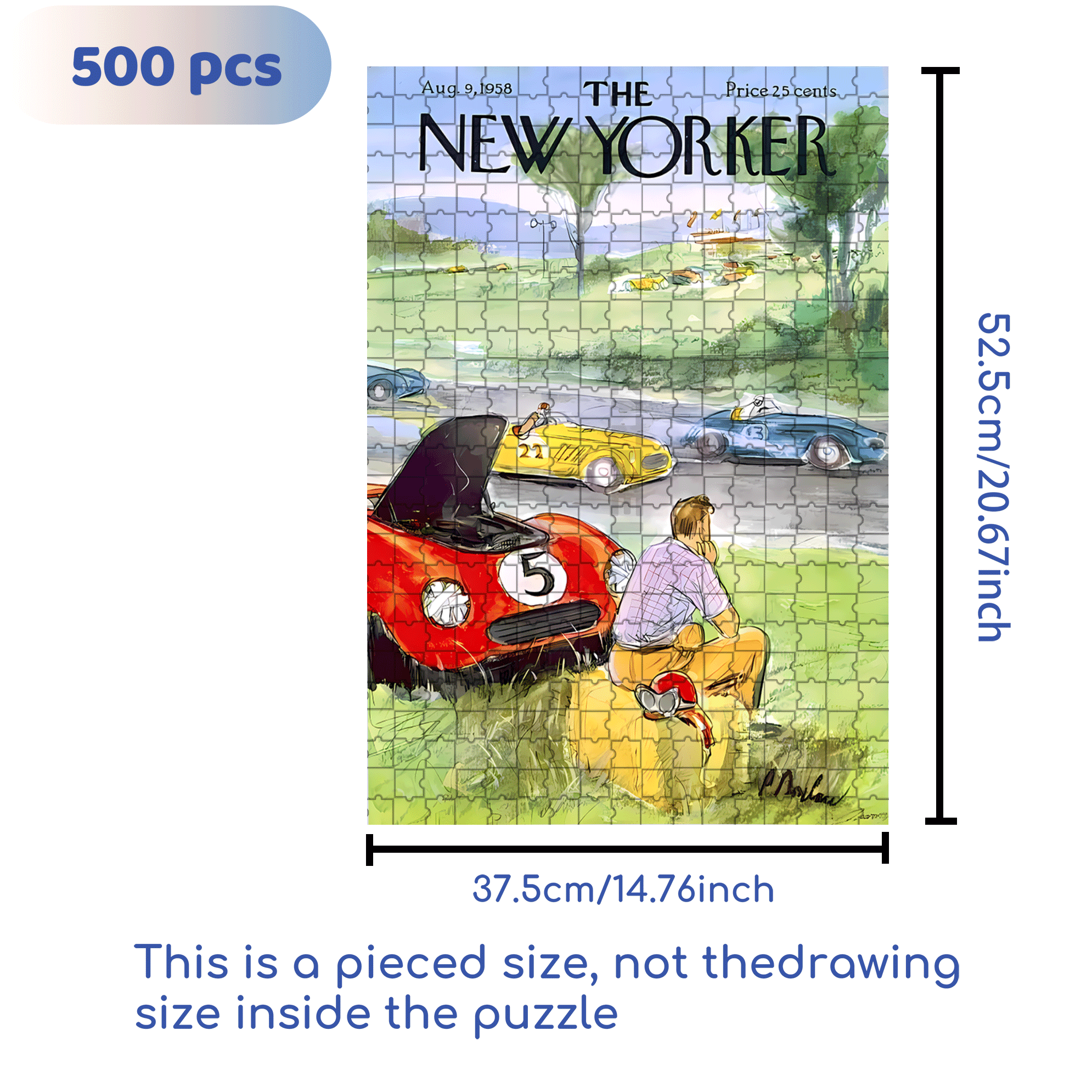 The Car Broke Down. 500pcs/1000pcs Jigsaw Puzzle, Scratch-Resistant, Interactive Family Game & Brain-Boosting DIY Decor, Perfect for Halloween, Christmas & New Year Gifts, Family Puzzle Game