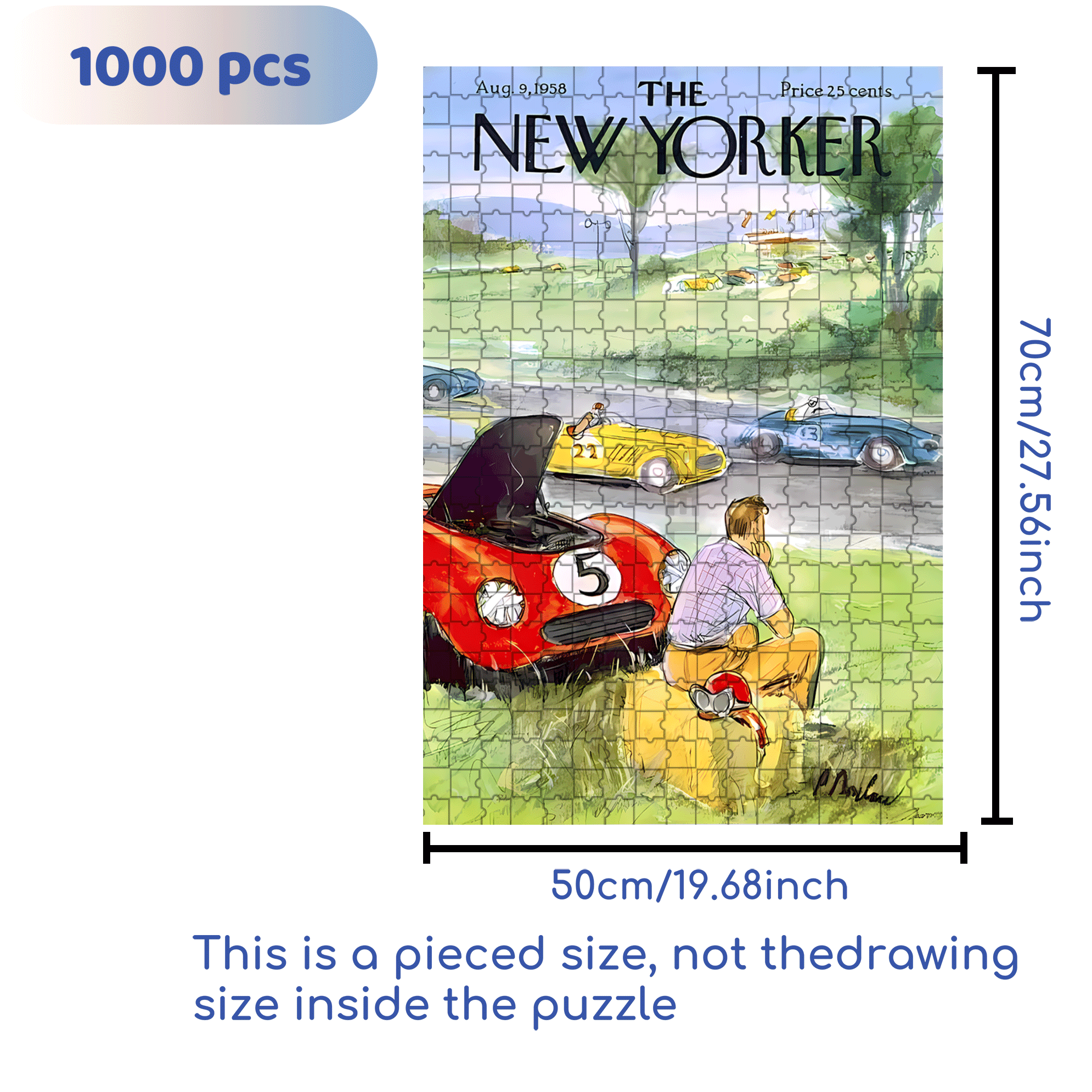 The Car Broke Down. 500pcs/1000pcs Jigsaw Puzzle, Scratch-Resistant, Interactive Family Game & Brain-Boosting DIY Decor, Perfect for Halloween, Christmas & New Year Gifts, Family Puzzle Game