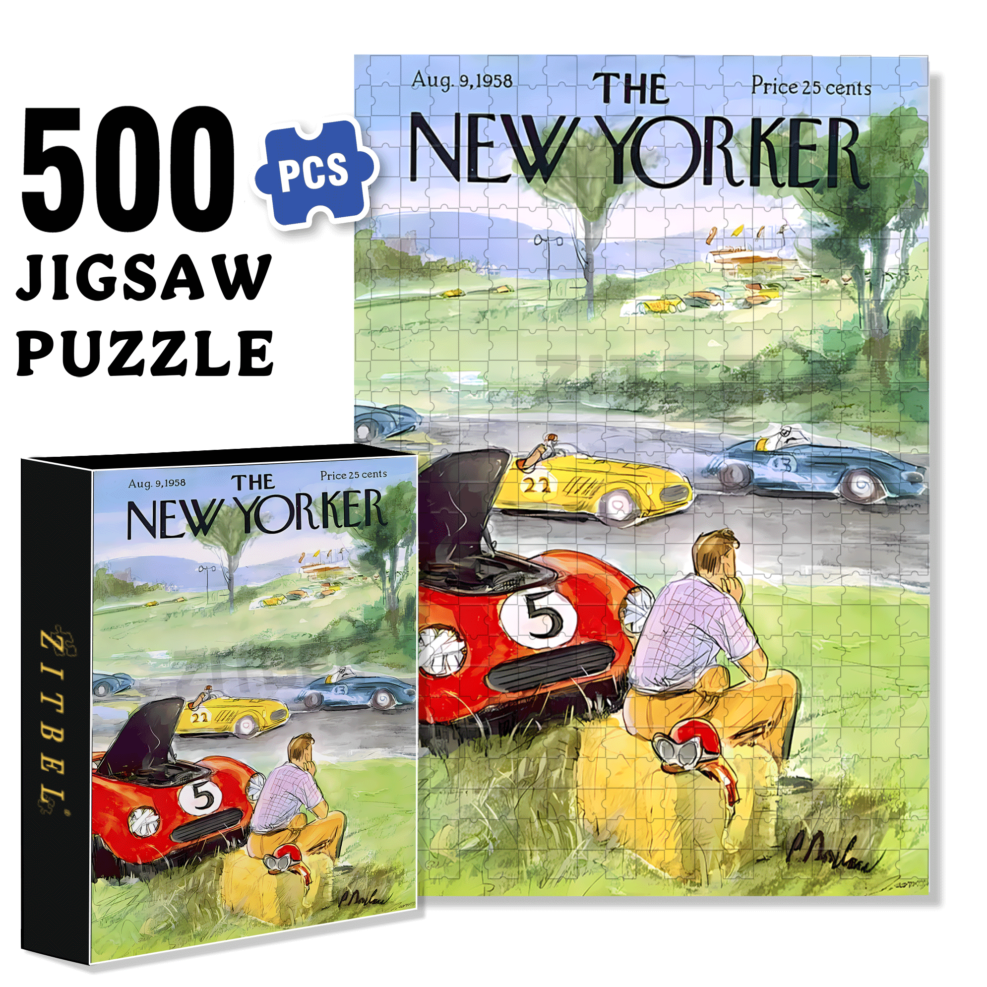 The Car Broke Down. 500pcs/1000pcs Jigsaw Puzzle, Scratch-Resistant, Interactive Family Game & Brain-Boosting DIY Decor, Perfect for Halloween, Christmas & New Year Gifts, Family Puzzle Game