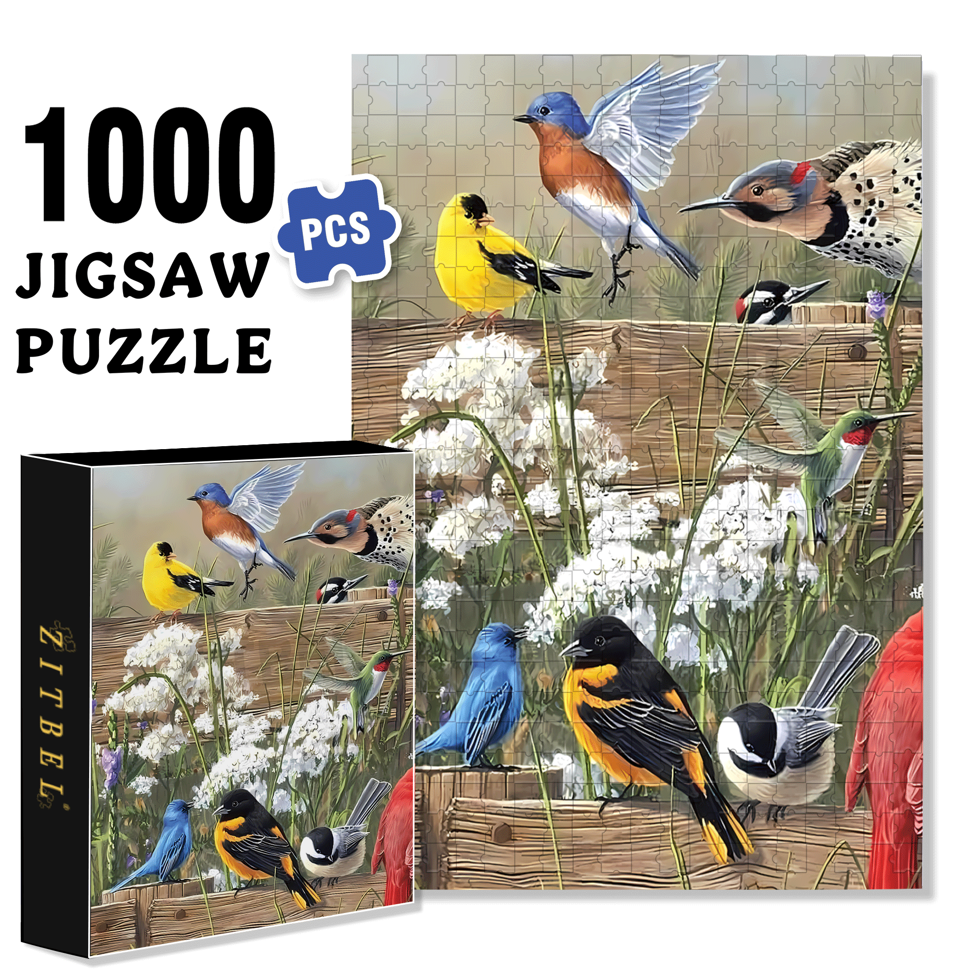 The Little Birds 500pcs/1000pcs Jigsaw Puzzle, Scratch-Resistant, Interactive Family Game & Brain-Boosting DIY Decor, Perfect for Halloween, Christmas & New Year Gifts, Family Puzzle Game