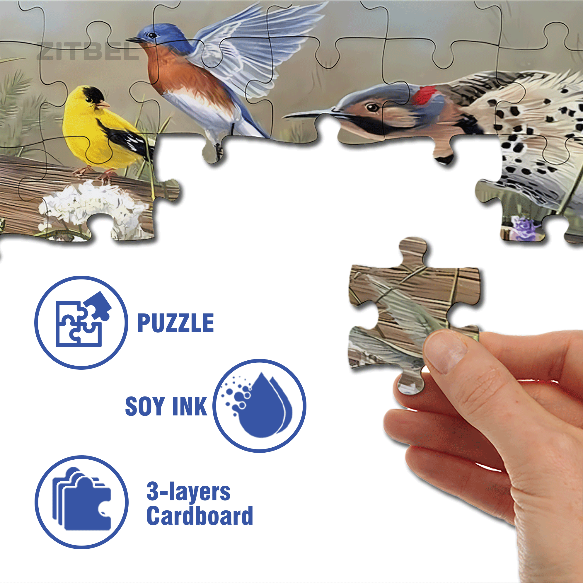 The Little Birds 500pcs/1000pcs Jigsaw Puzzle, Scratch-Resistant, Interactive Family Game & Brain-Boosting DIY Decor, Perfect for Halloween, Christmas & New Year Gifts, Family Puzzle Game