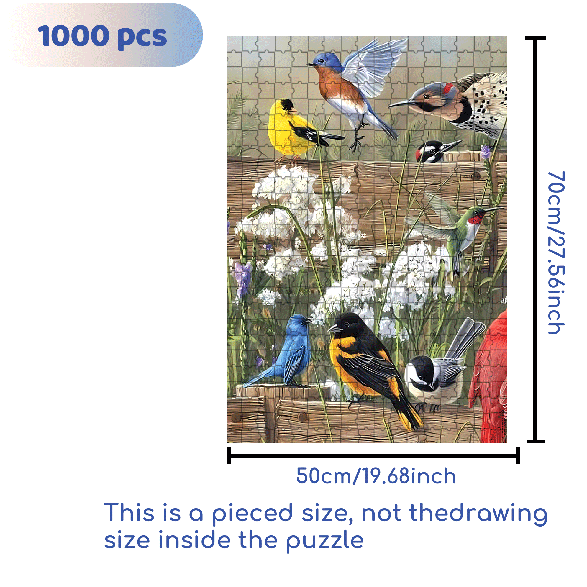 The Little Birds 500pcs/1000pcs Jigsaw Puzzle, Scratch-Resistant, Interactive Family Game & Brain-Boosting DIY Decor, Perfect for Halloween, Christmas & New Year Gifts, Family Puzzle Game