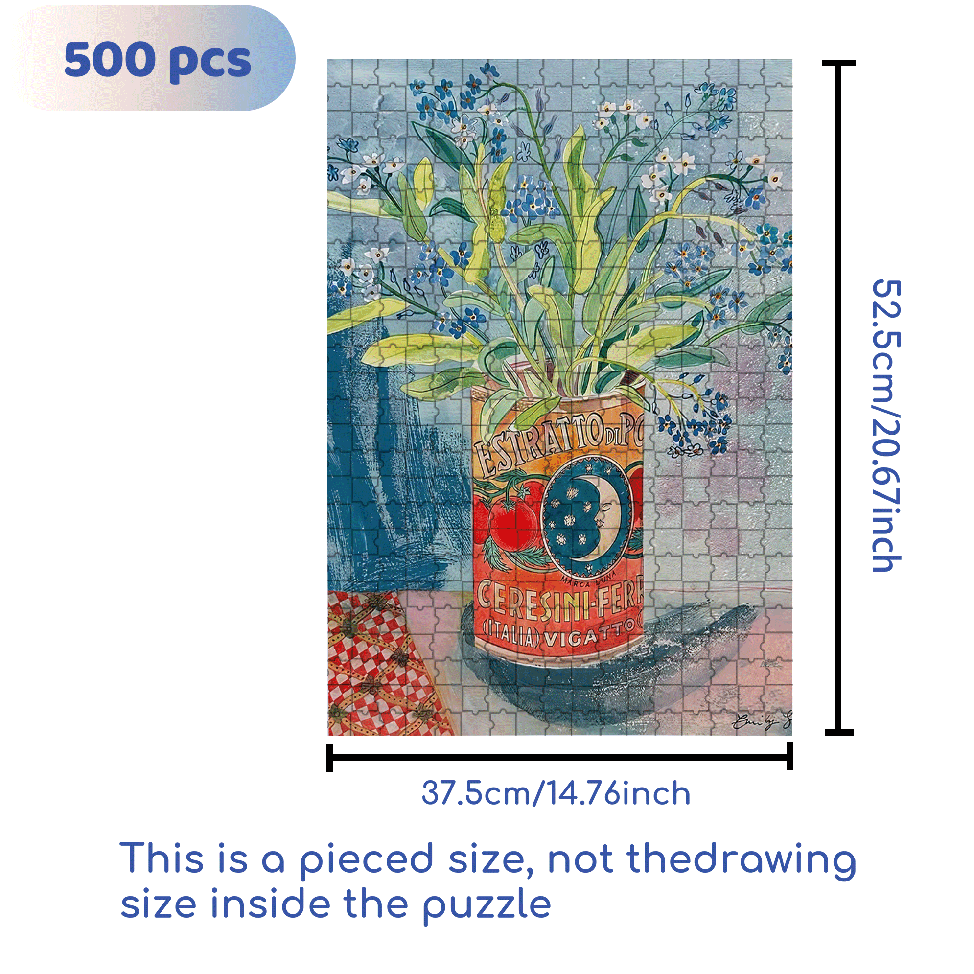 Tin Can 500pcs/1000pcs Jigsaw Puzzle, Scratch-Resistant, Interactive Family Game & Brain-Boosting DIY Decor, Perfect for Halloween, Christmas & New Year Gifts, Family Puzzle Game