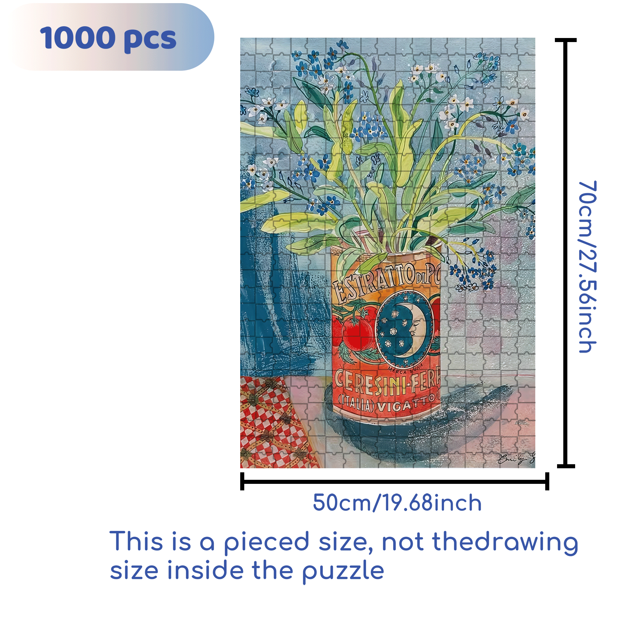 Tin Can 500pcs/1000pcs Jigsaw Puzzle, Scratch-Resistant, Interactive Family Game & Brain-Boosting DIY Decor, Perfect for Halloween, Christmas & New Year Gifts, Family Puzzle Game