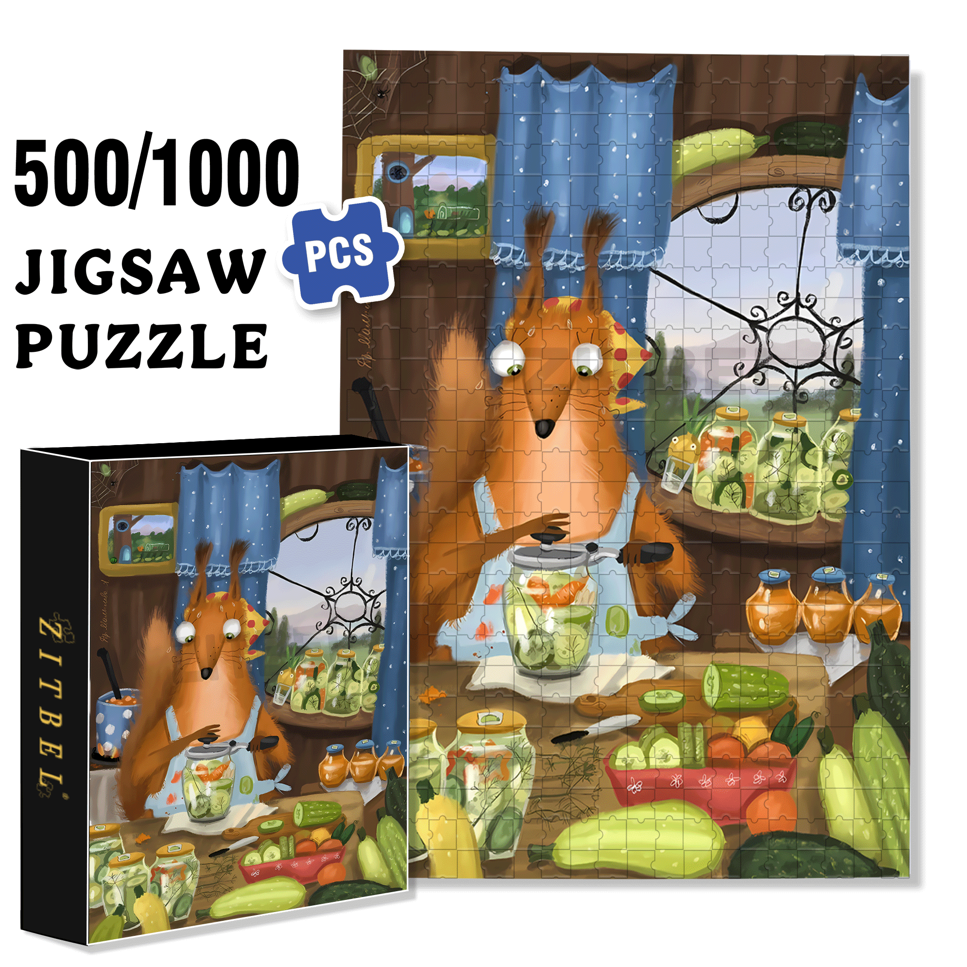Vegetable Soup 500pcs/1000pcs Jigsaw Puzzle, Scratch-Resistant, Interactive Family Game & Brain-Boosting DIY Decor, Perfect for Halloween, Christmas & New Year Gifts, Family Puzzle Game