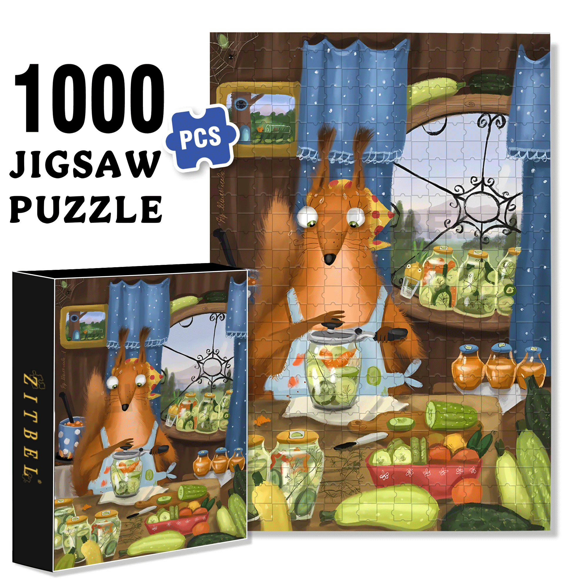 Vegetable Soup 500pcs/1000pcs Jigsaw Puzzle, Scratch-Resistant, Interactive Family Game & Brain-Boosting DIY Decor, Perfect for Halloween, Christmas & New Year Gifts, Family Puzzle Game