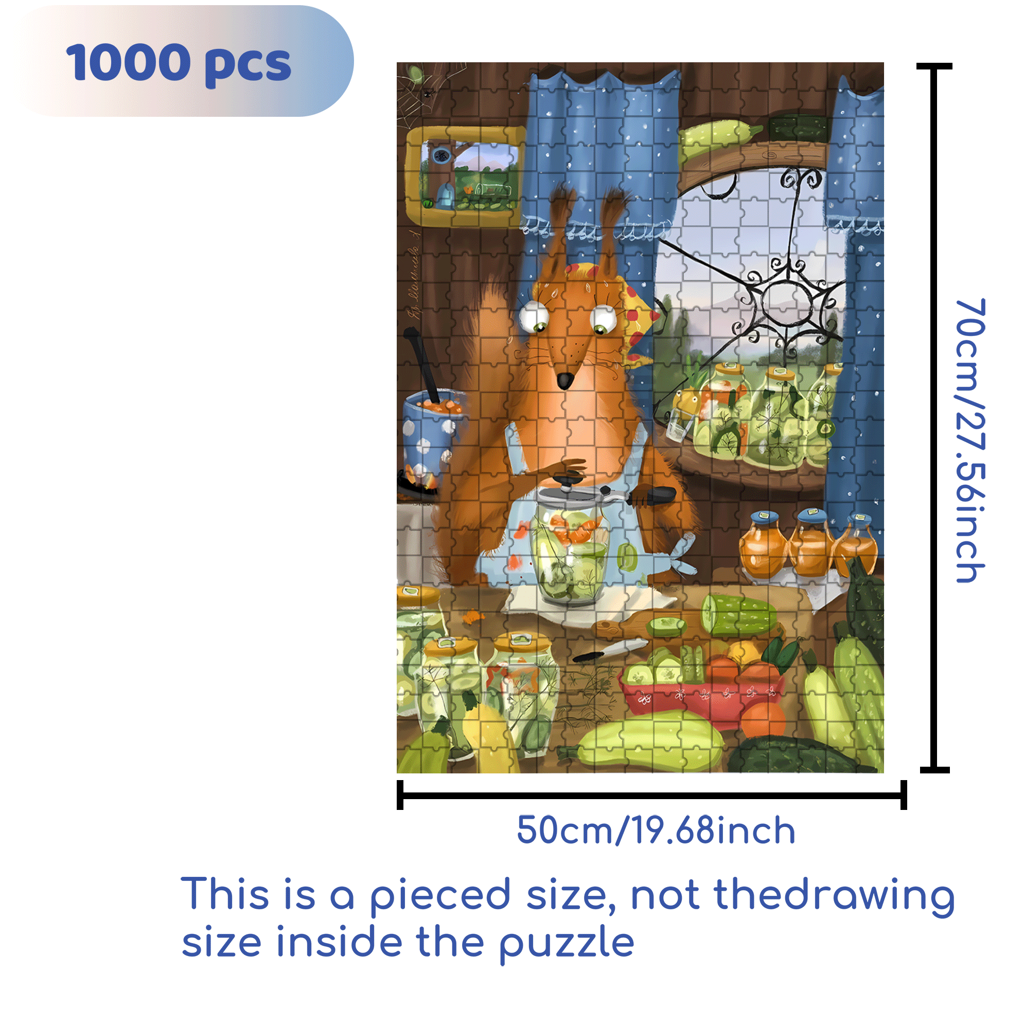 Vegetable Soup 500pcs/1000pcs Jigsaw Puzzle, Scratch-Resistant, Interactive Family Game & Brain-Boosting DIY Decor, Perfect for Halloween, Christmas & New Year Gifts, Family Puzzle Game