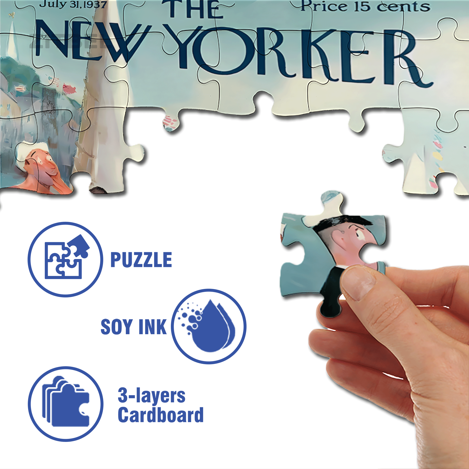Wink 500pcs/1000pcs Jigsaw Puzzle, Scratch-Resistant, Interactive Family Game & Brain-Boosting DIY Decor, Perfect for Halloween, Christmas & New Year Gifts, Family Puzzle Game