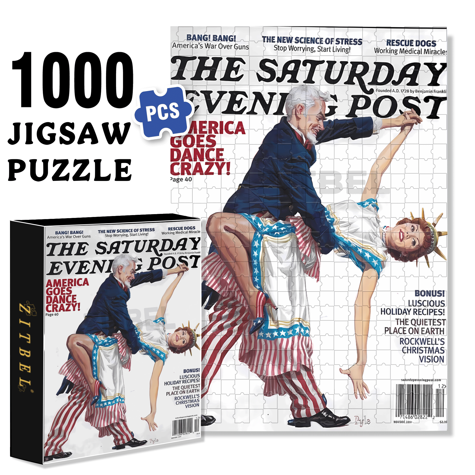 America Goes Dance Crazy 500pcs/1000pcs Jigsaw Puzzle, Scratch-Resistant, Interactive Family Game & Brain-Boosting DIY Decor, Perfect for Halloween, Christmas & New Year Gifts, Family Puzzle Game