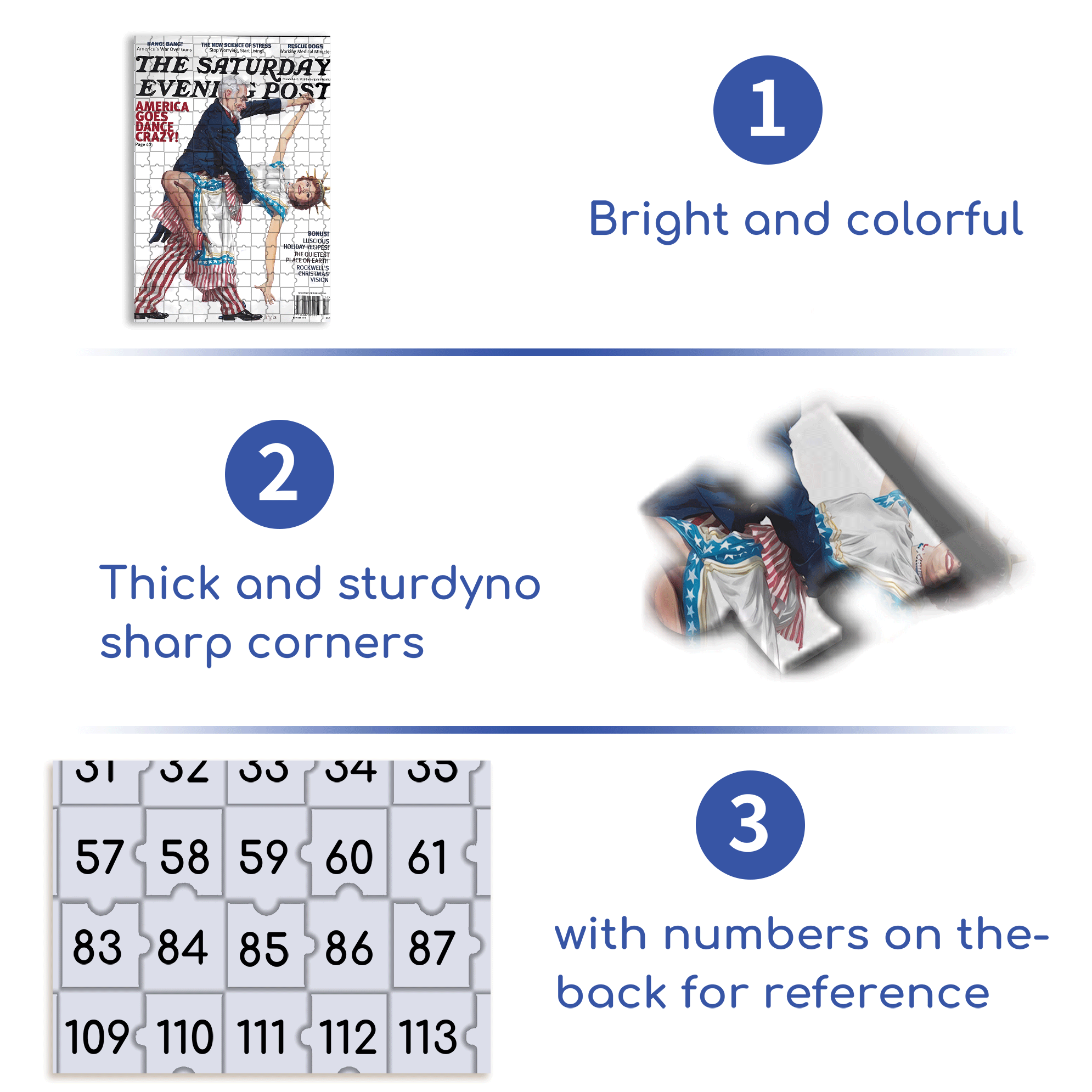 America Goes Dance Crazy 500pcs/1000pcs Jigsaw Puzzle, Scratch-Resistant, Interactive Family Game & Brain-Boosting DIY Decor, Perfect for Halloween, Christmas & New Year Gifts, Family Puzzle Game