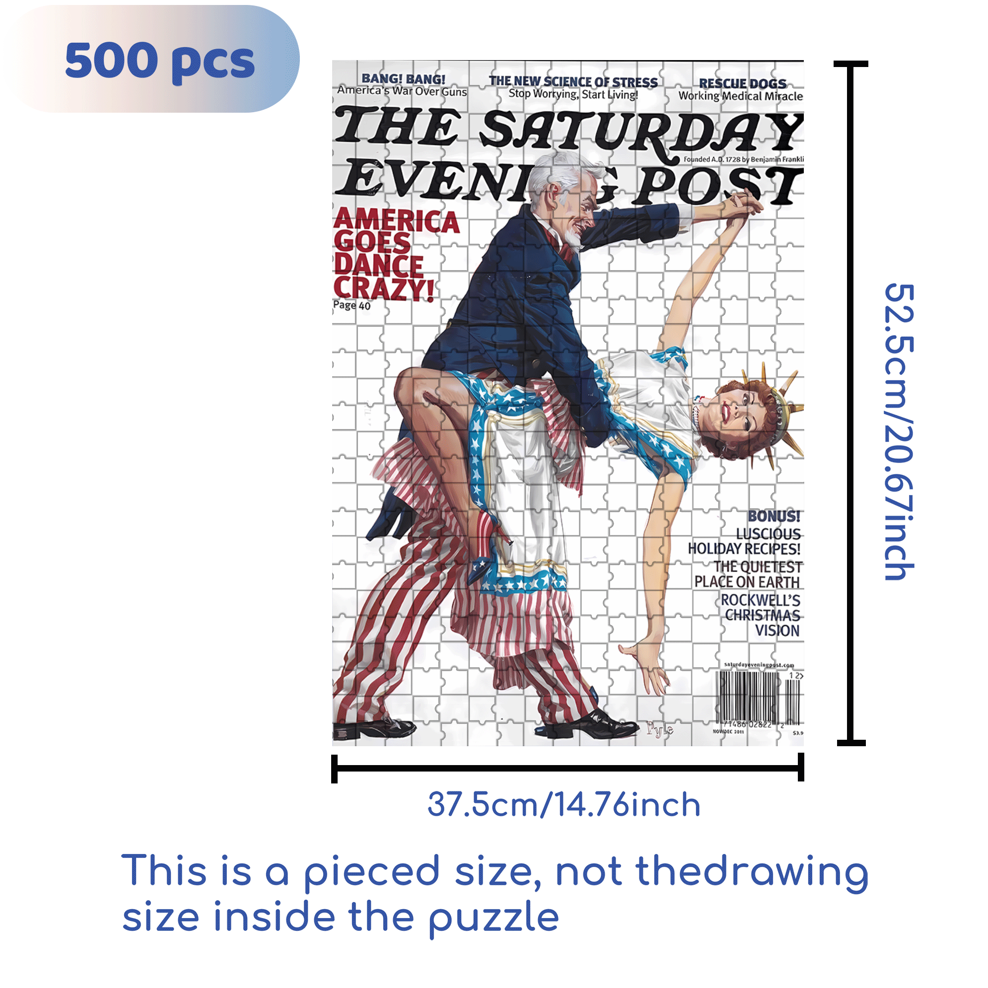 America Goes Dance Crazy 500pcs/1000pcs Jigsaw Puzzle, Scratch-Resistant, Interactive Family Game & Brain-Boosting DIY Decor, Perfect for Halloween, Christmas & New Year Gifts, Family Puzzle Game