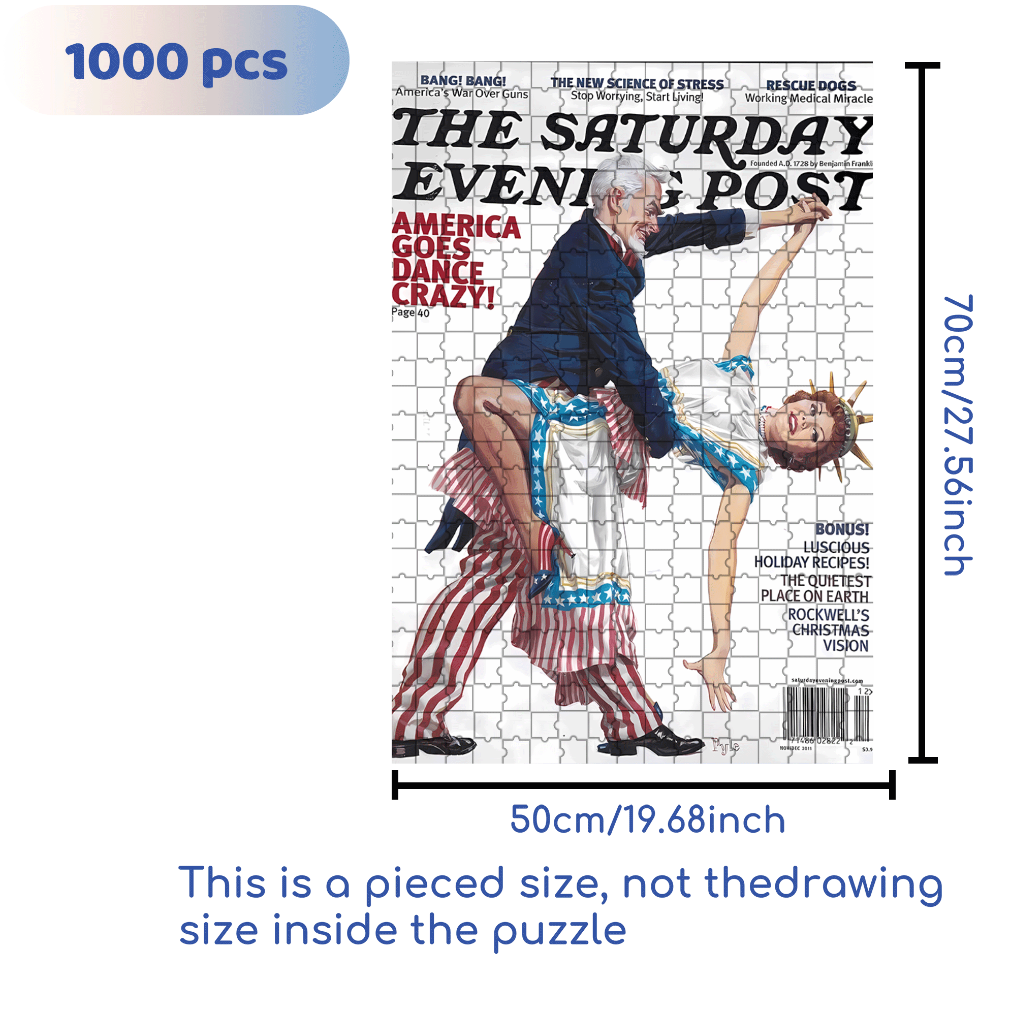 America Goes Dance Crazy 500pcs/1000pcs Jigsaw Puzzle, Scratch-Resistant, Interactive Family Game & Brain-Boosting DIY Decor, Perfect for Halloween, Christmas & New Year Gifts, Family Puzzle Game