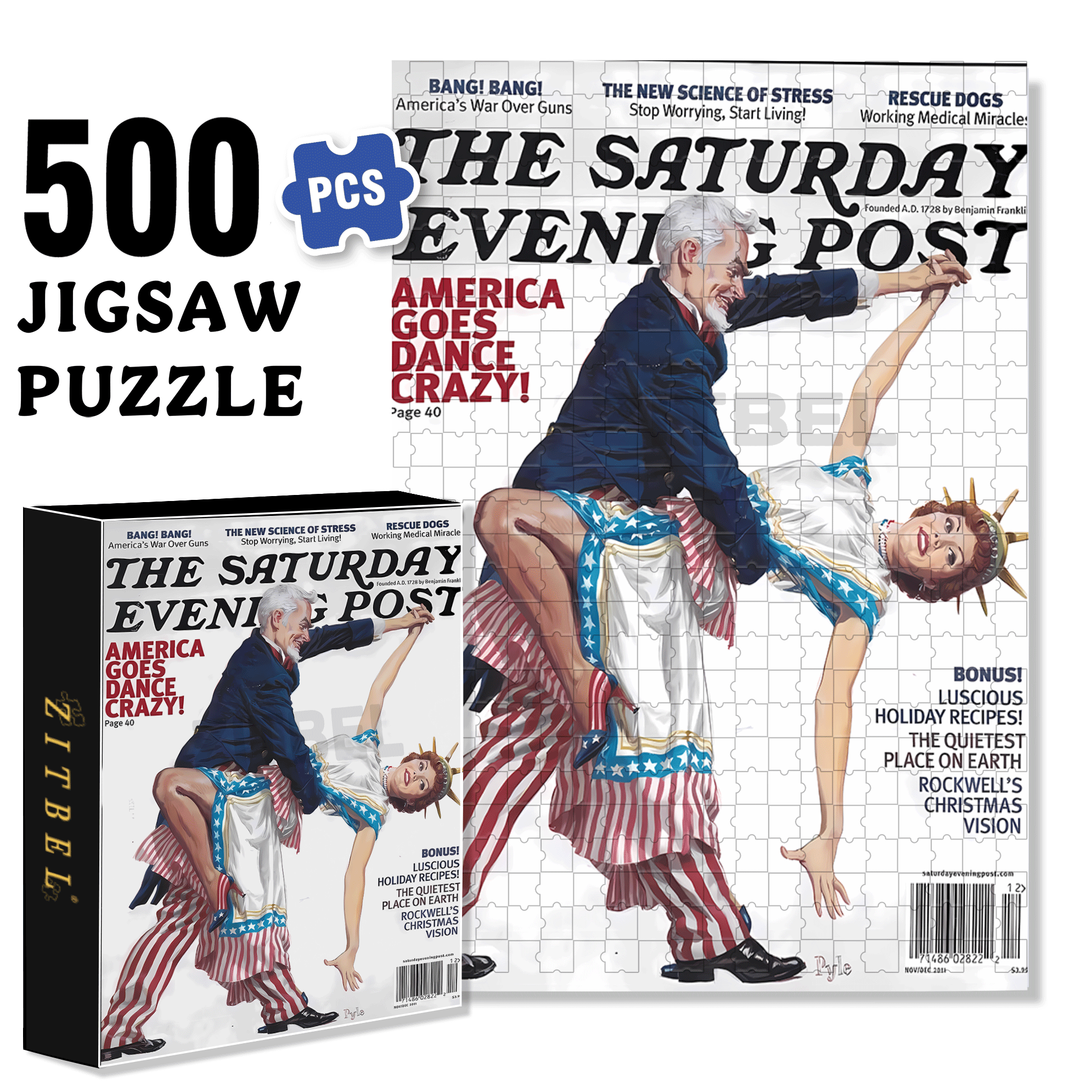 America Goes Dance Crazy 500pcs/1000pcs Jigsaw Puzzle, Scratch-Resistant, Interactive Family Game & Brain-Boosting DIY Decor, Perfect for Halloween, Christmas & New Year Gifts, Family Puzzle Game