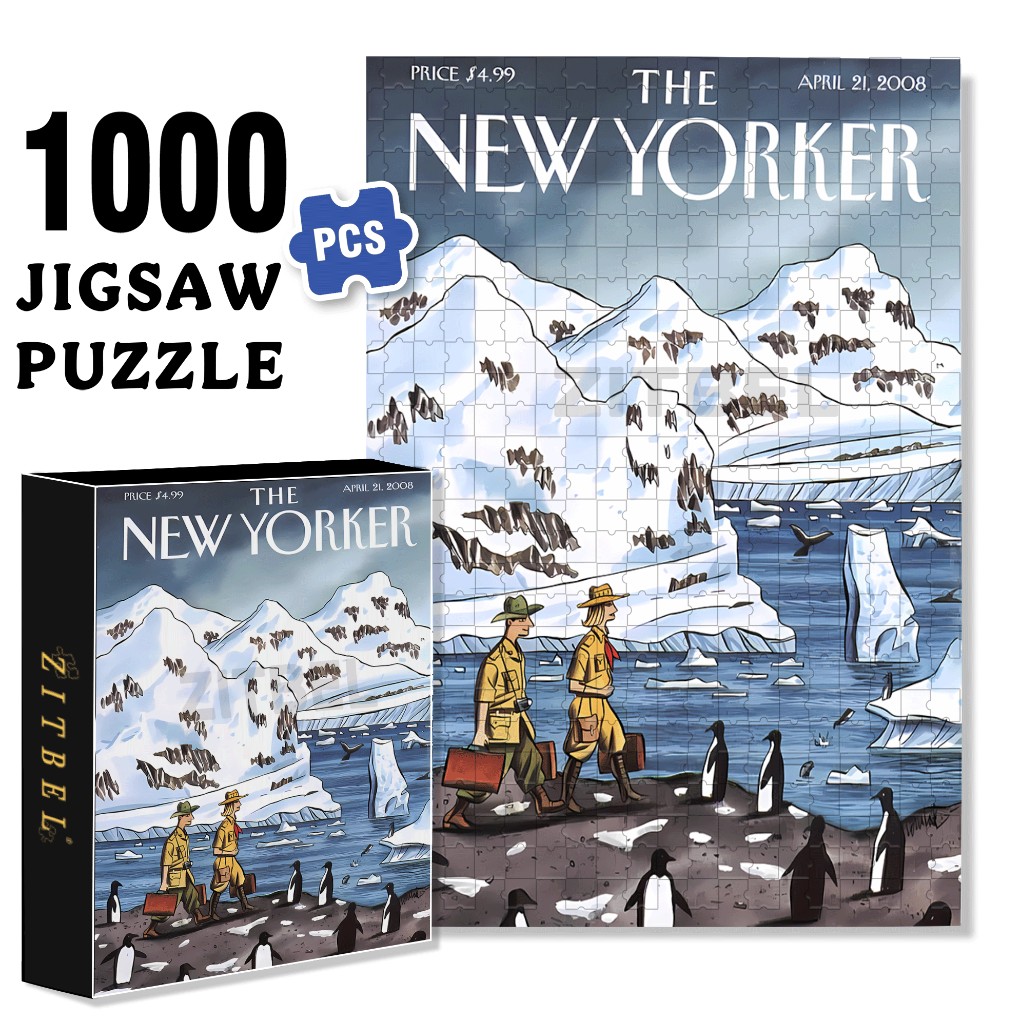 Antarctic Journey 500pcs/1000pcs Jigsaw Puzzle, Scratch-Resistant, Interactive Family Game & Brain-Boosting DIY Decor, Perfect for Halloween, Christmas & New Year Gifts, Family Puzzle Game