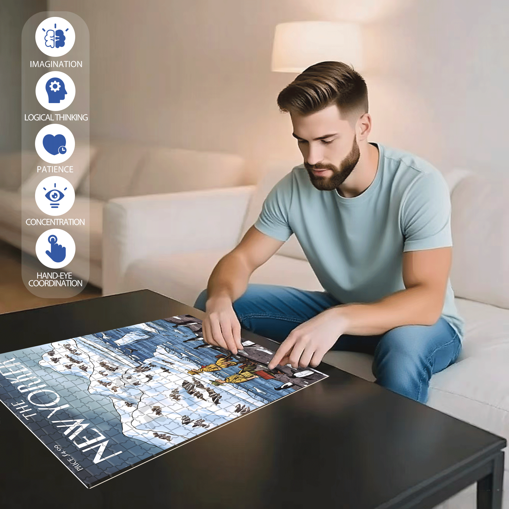 Antarctic Journey 500pcs/1000pcs Jigsaw Puzzle, Scratch-Resistant, Interactive Family Game & Brain-Boosting DIY Decor, Perfect for Halloween, Christmas & New Year Gifts, Family Puzzle Game