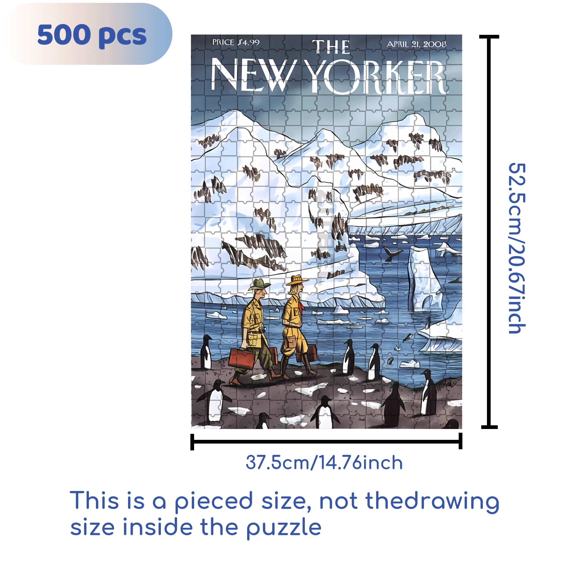 Antarctic Journey 500pcs/1000pcs Jigsaw Puzzle, Scratch-Resistant, Interactive Family Game & Brain-Boosting DIY Decor, Perfect for Halloween, Christmas & New Year Gifts, Family Puzzle Game