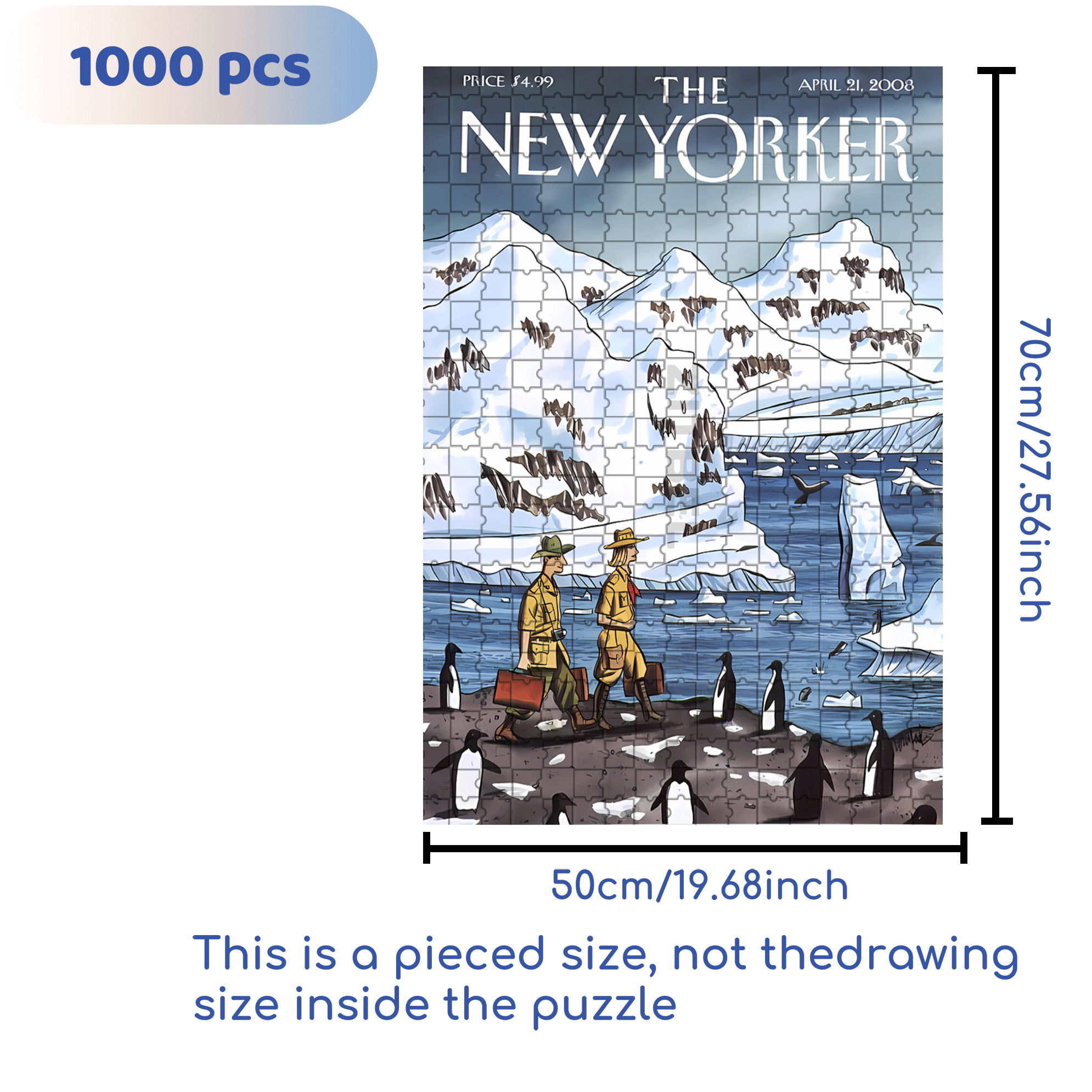 Antarctic Journey 500pcs/1000pcs Jigsaw Puzzle, Scratch-Resistant, Interactive Family Game & Brain-Boosting DIY Decor, Perfect for Halloween, Christmas & New Year Gifts, Family Puzzle Game