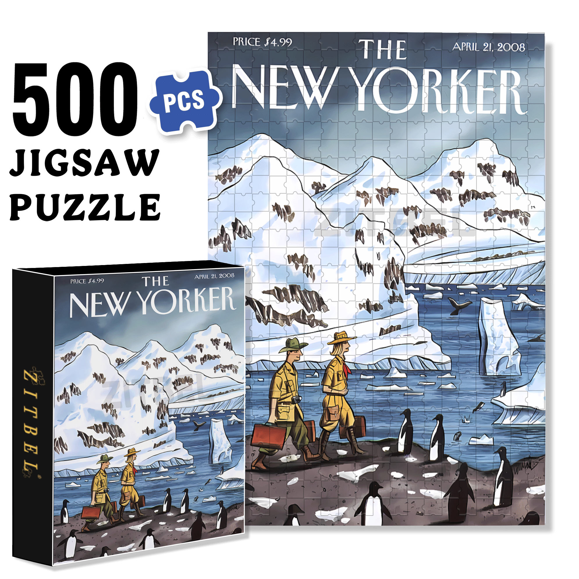 Antarctic Journey 500pcs/1000pcs Jigsaw Puzzle, Scratch-Resistant, Interactive Family Game & Brain-Boosting DIY Decor, Perfect for Halloween, Christmas & New Year Gifts, Family Puzzle Game