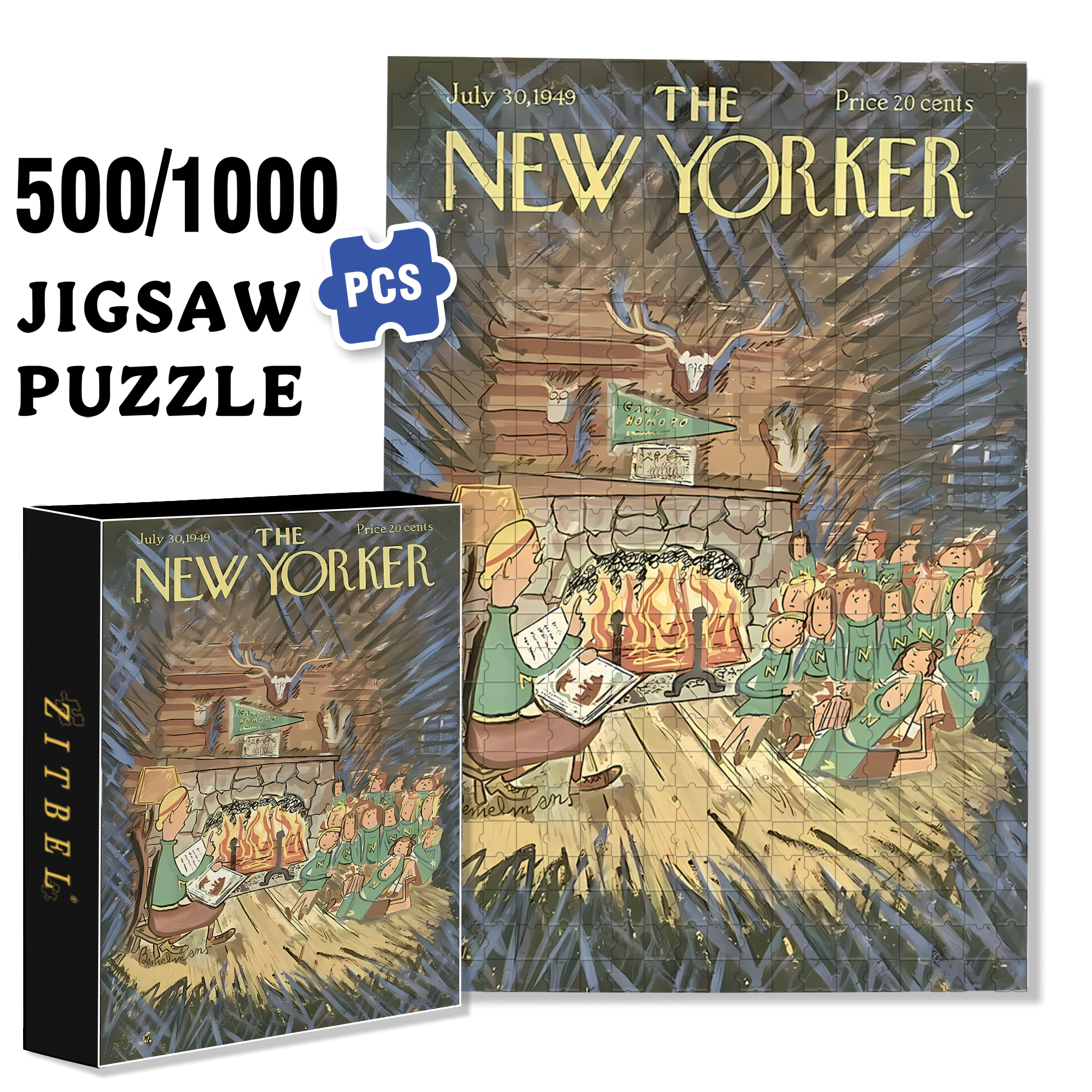 Fire£¡ 500pcs/1000pcs Jigsaw Puzzle, Scratch-Resistant, Interactive Family Game & Brain-Boosting DIY Decor, Perfect for Halloween, Christmas & New Year Gifts, Family Puzzle Game