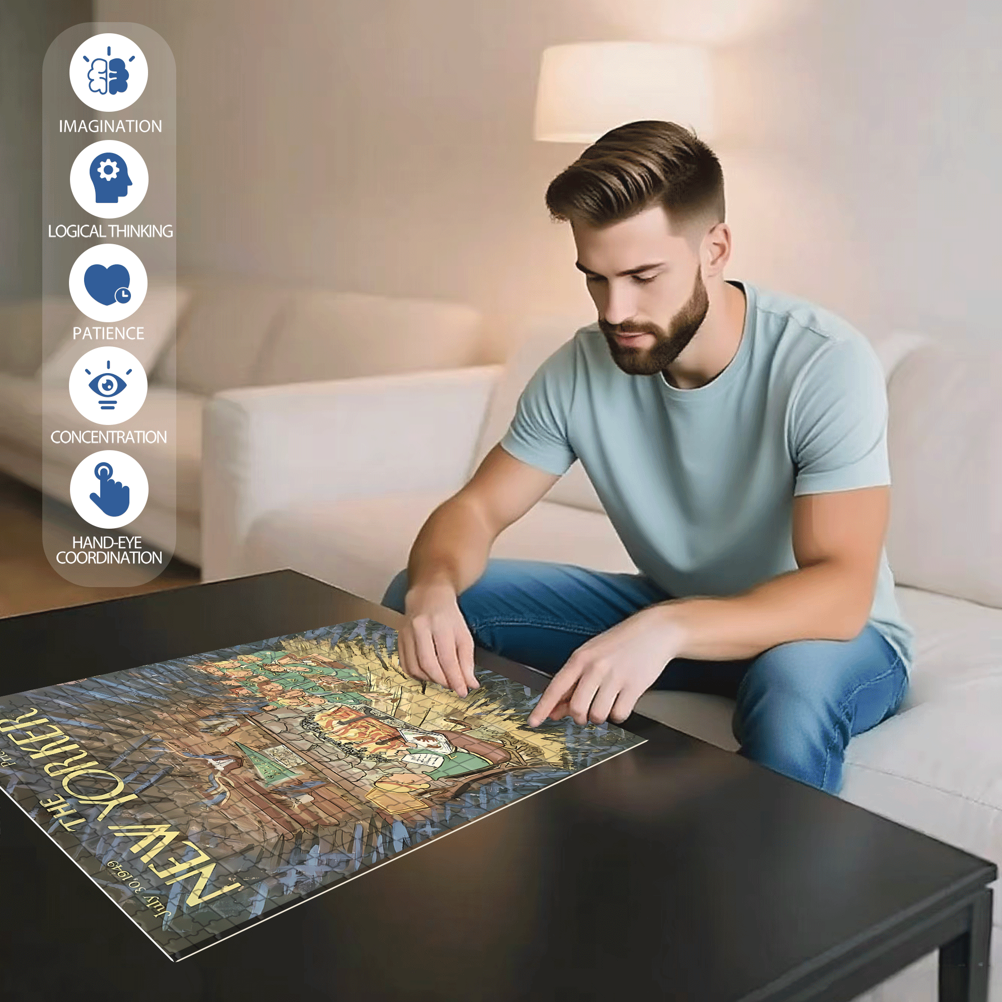 Fire£¡ 500pcs/1000pcs Jigsaw Puzzle, Scratch-Resistant, Interactive Family Game & Brain-Boosting DIY Decor, Perfect for Halloween, Christmas & New Year Gifts, Family Puzzle Game