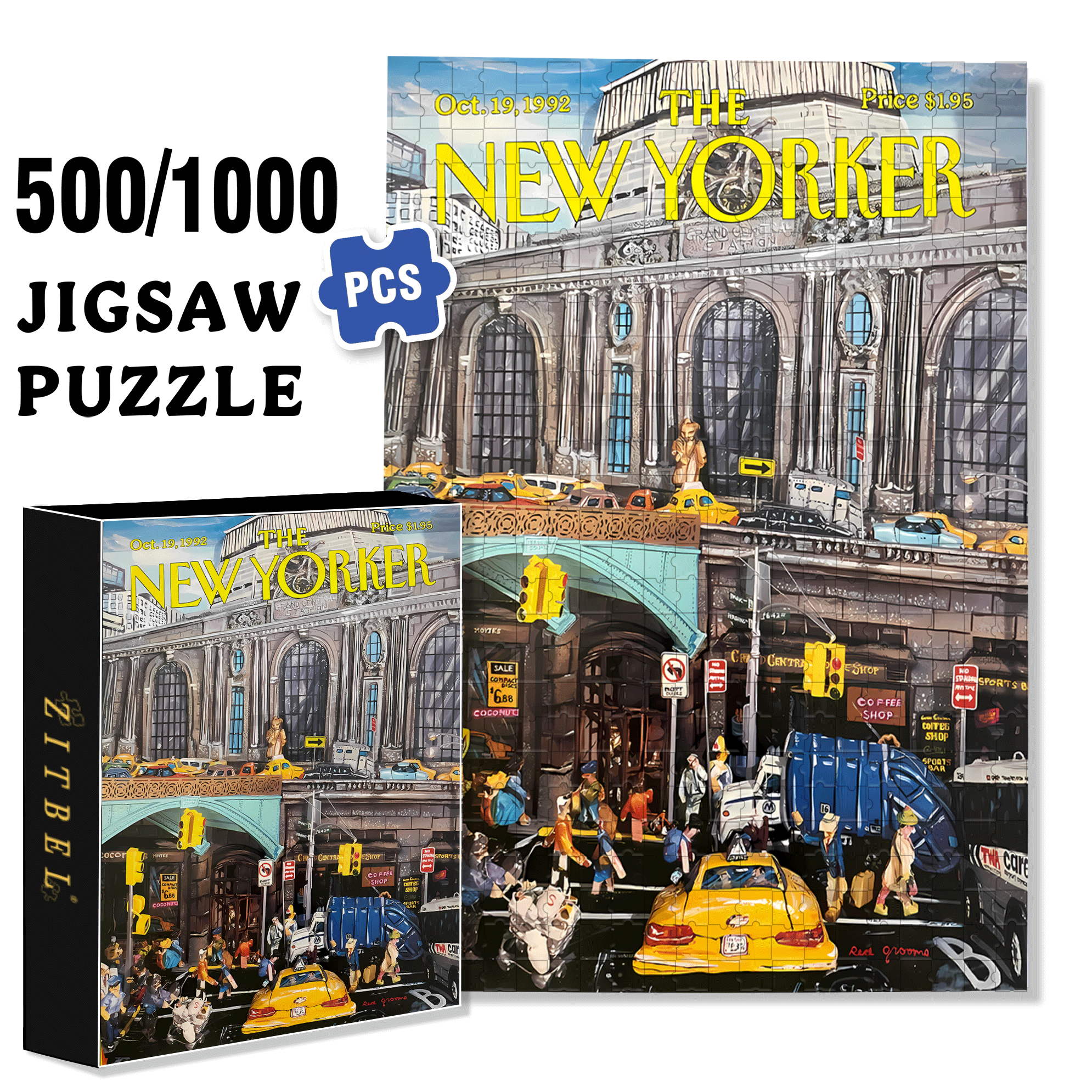 Garbage Truck 500pcs/1000pcs Jigsaw Puzzle, Scratch-Resistant, Interactive Family Game & Brain-Boosting DIY Decor, Perfect for Halloween, Christmas & New Year Gifts, Family Puzzle Game