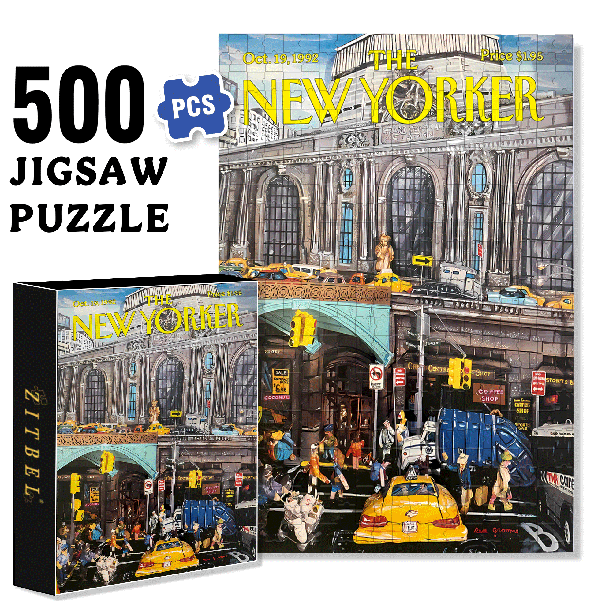Garbage Truck 500pcs/1000pcs Jigsaw Puzzle, Scratch-Resistant, Interactive Family Game & Brain-Boosting DIY Decor, Perfect for Halloween, Christmas & New Year Gifts, Family Puzzle Game