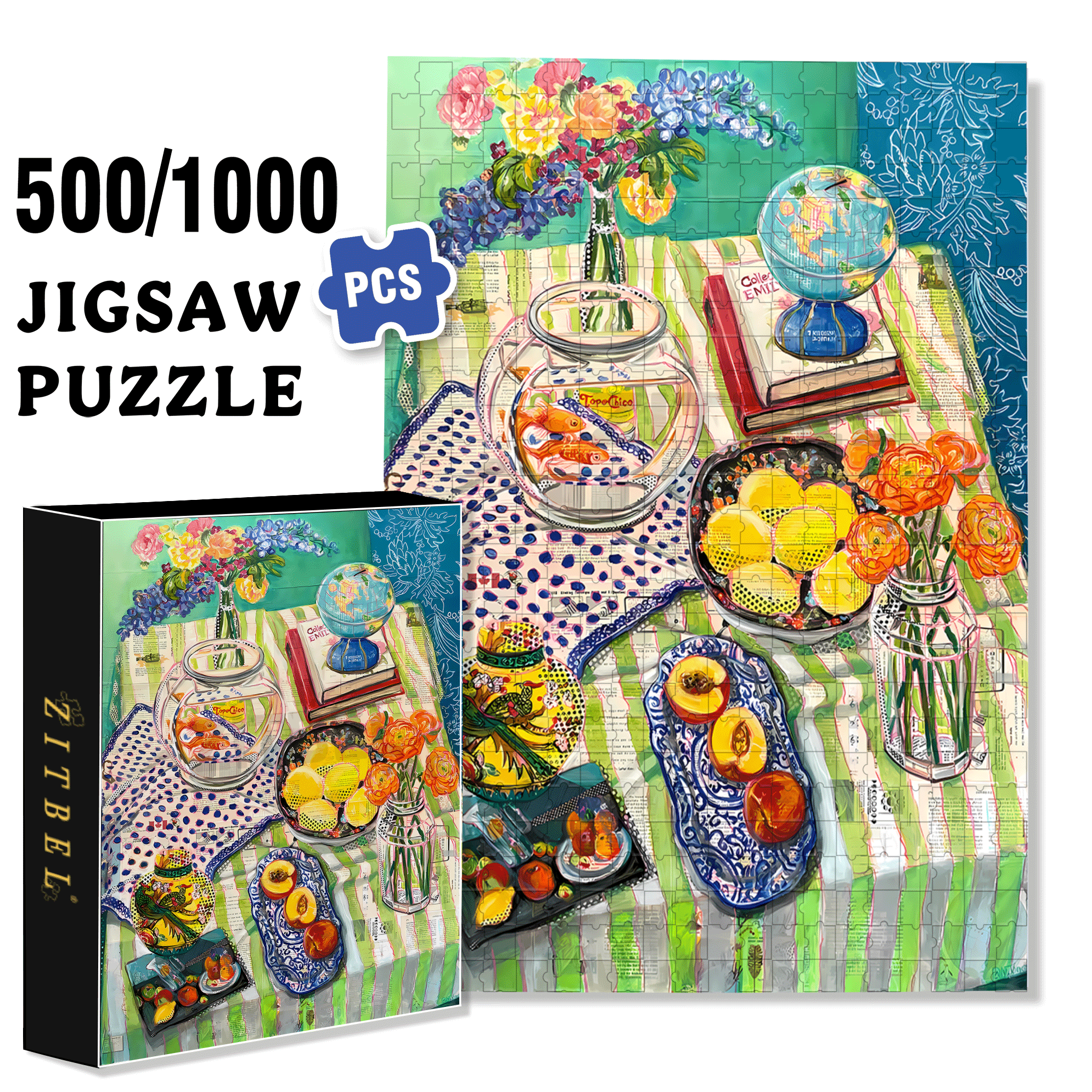 Good Mood 500pcs/1000pcs Jigsaw Puzzle, Scratch-Resistant, Interactive Family Game & Brain-Boosting DIY Decor, Perfect for Halloween, Christmas & New Year Gifts, Family Puzzle Game