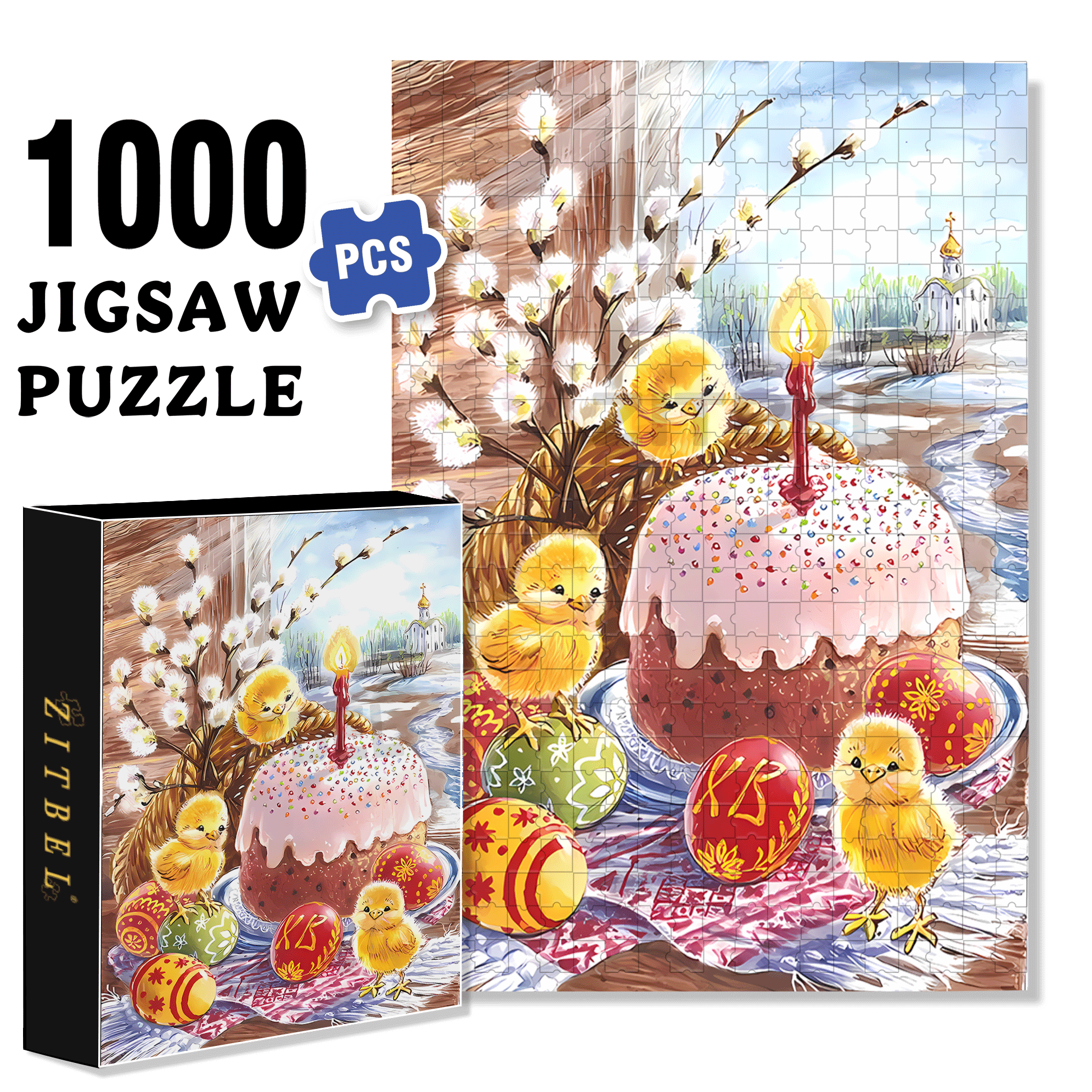 Happy Birthday, Little Chicken! 500pcs/1000pcs Jigsaw Puzzle, Scratch-Resistant, Interactive Family Game & Brain-Boosting DIY Decor, Perfect for Halloween, Christmas & New Year Gifts, Family Puzzle Game