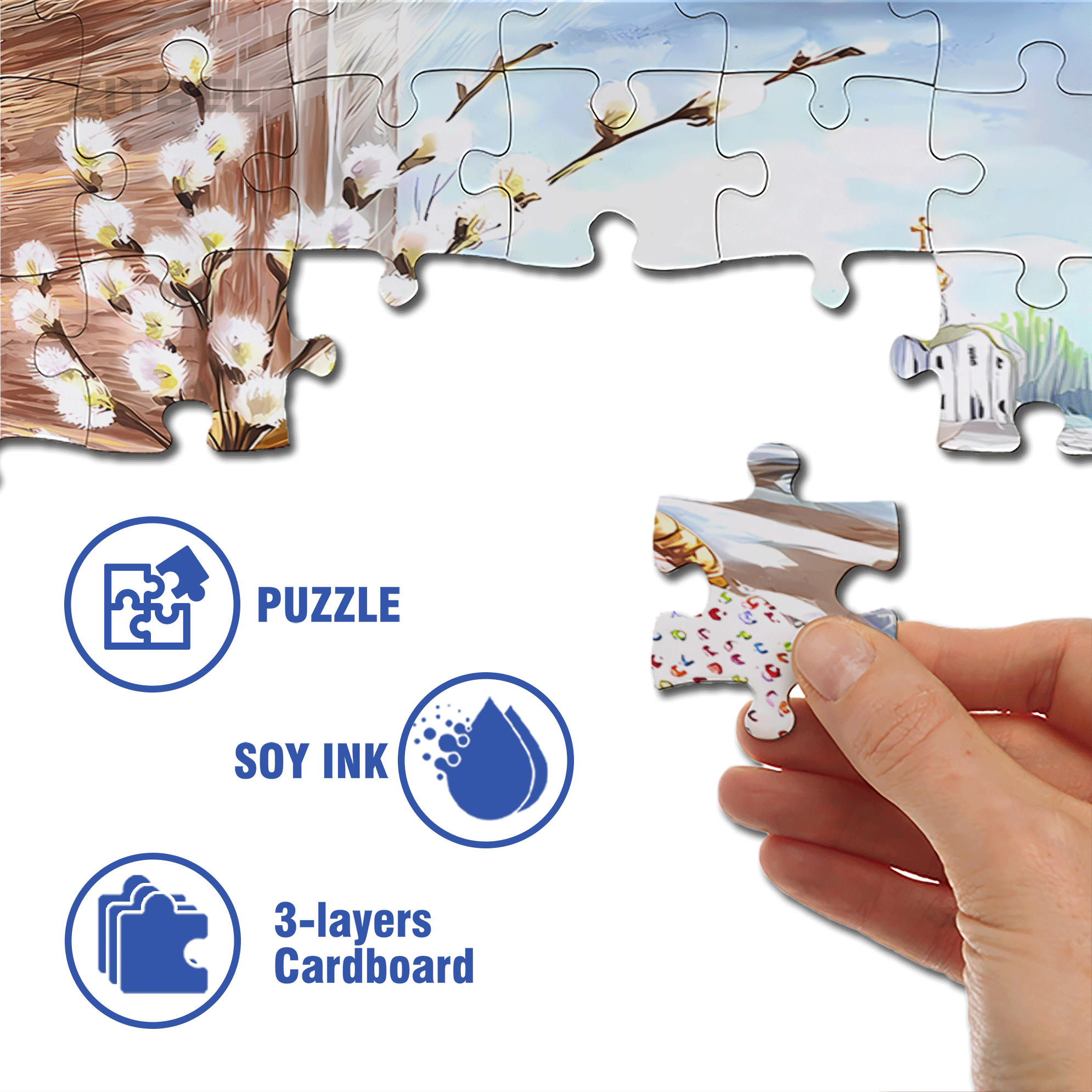 Happy Birthday, Little Chicken! 500pcs/1000pcs Jigsaw Puzzle, Scratch-Resistant, Interactive Family Game & Brain-Boosting DIY Decor, Perfect for Halloween, Christmas & New Year Gifts, Family Puzzle Game