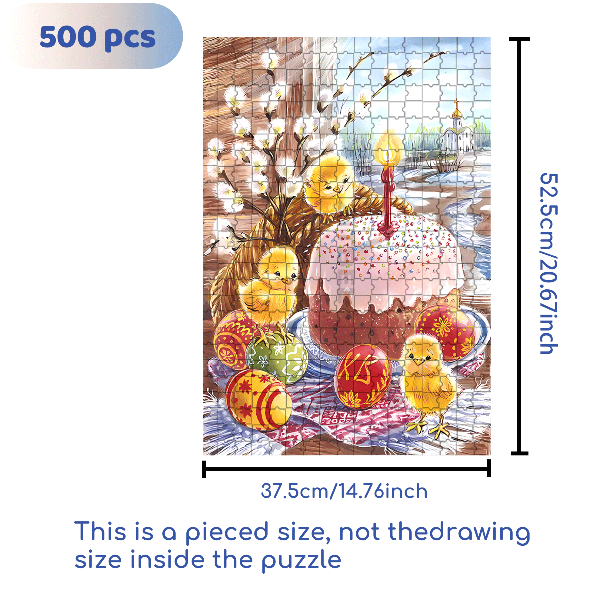Happy Birthday, Little Chicken! 500pcs/1000pcs Jigsaw Puzzle, Scratch-Resistant, Interactive Family Game & Brain-Boosting DIY Decor, Perfect for Halloween, Christmas & New Year Gifts, Family Puzzle Game