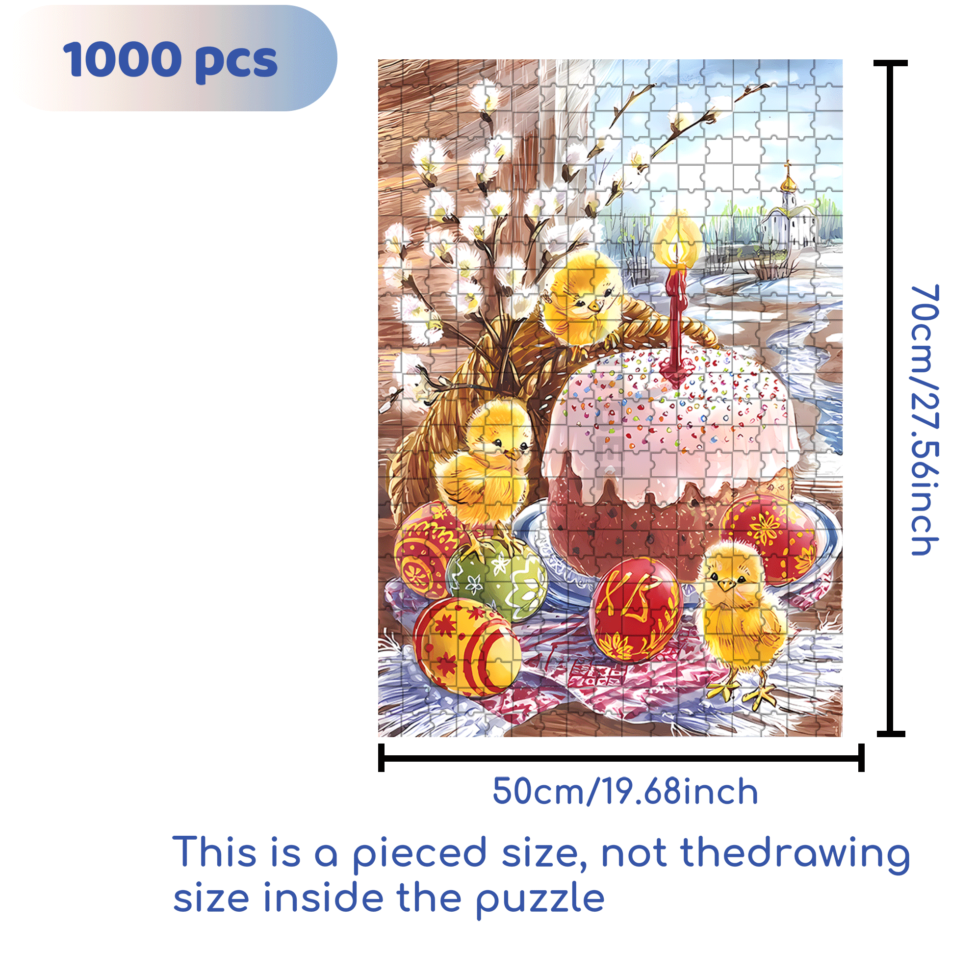 Happy Birthday, Little Chicken! 500pcs/1000pcs Jigsaw Puzzle, Scratch-Resistant, Interactive Family Game & Brain-Boosting DIY Decor, Perfect for Halloween, Christmas & New Year Gifts, Family Puzzle Game