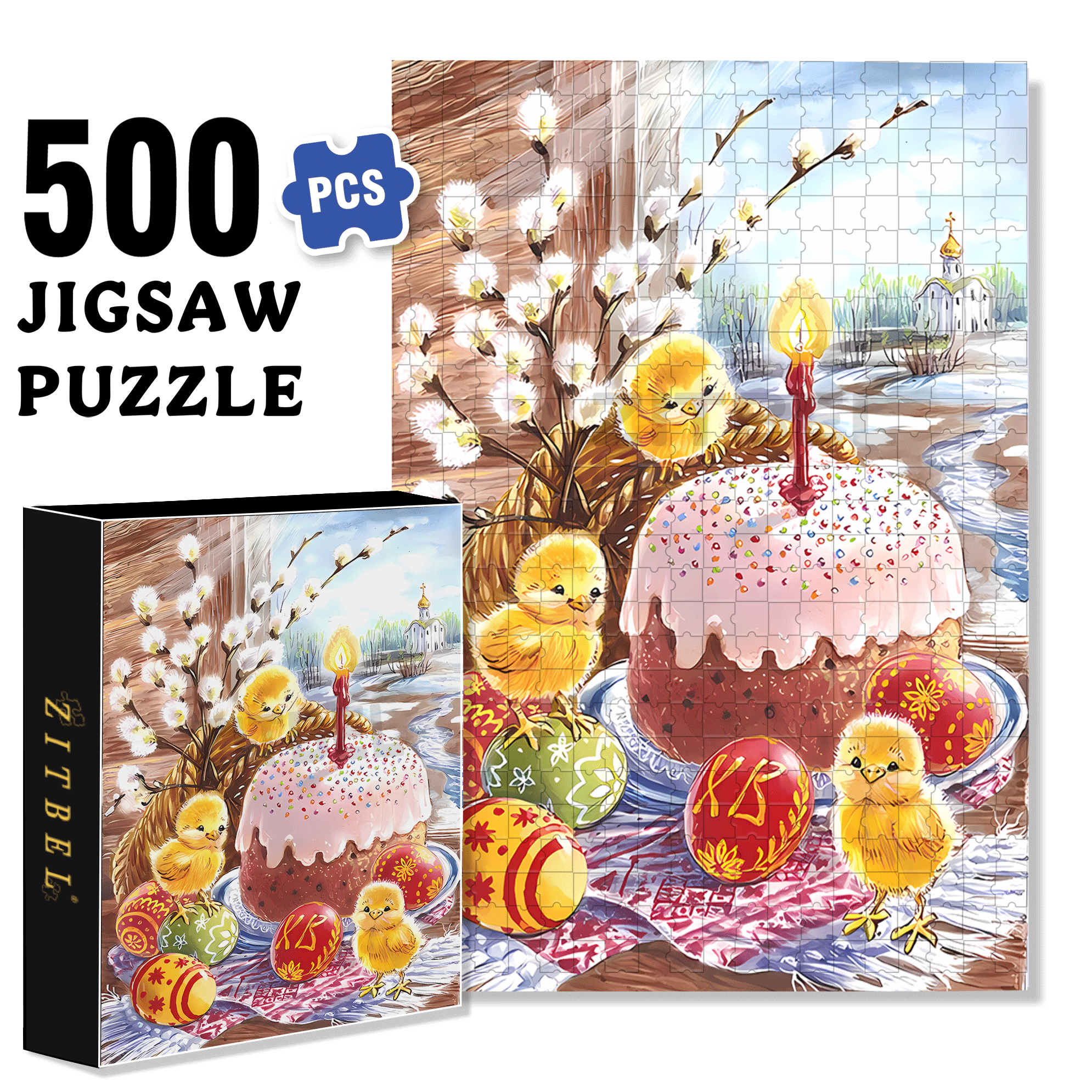 Happy Birthday, Little Chicken! 500pcs/1000pcs Jigsaw Puzzle, Scratch-Resistant, Interactive Family Game & Brain-Boosting DIY Decor, Perfect for Halloween, Christmas & New Year Gifts, Family Puzzle Game