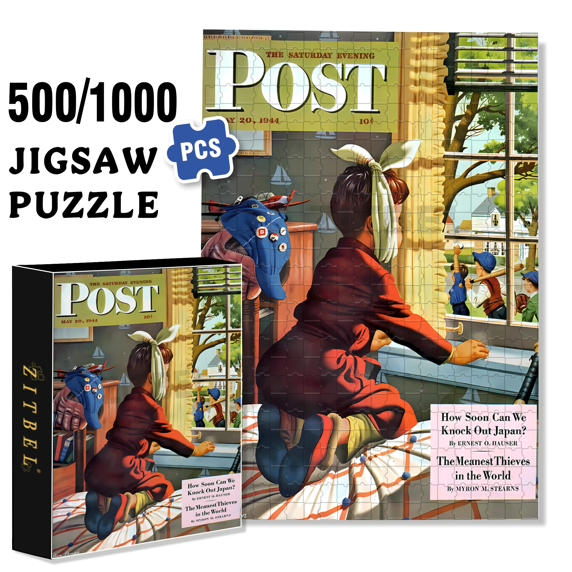 I Want To Go Too 500pcs/1000pcs Jigsaw Puzzle, Scratch-Resistant, Interactive Family Game & Brain-Boosting DIY Decor, Perfect for Halloween, Christmas & New Year Gifts, Family Puzzle Game