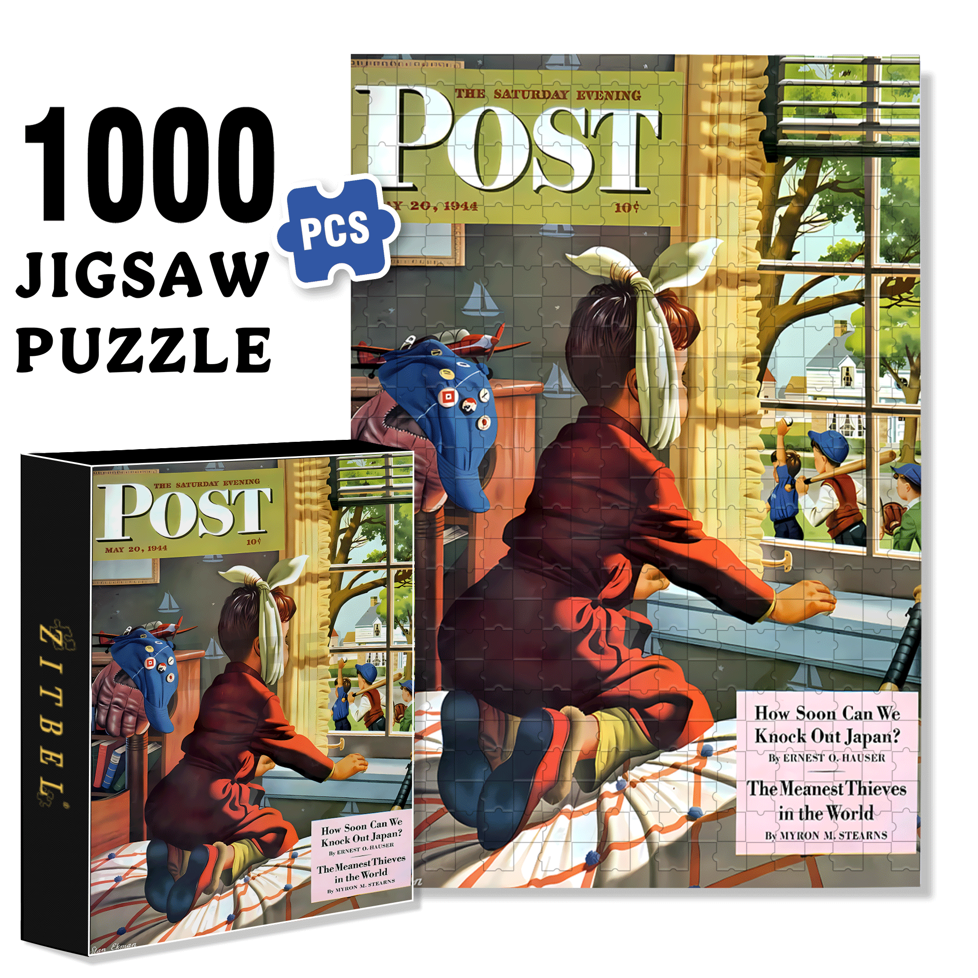 I Want To Go Too 500pcs/1000pcs Jigsaw Puzzle, Scratch-Resistant, Interactive Family Game & Brain-Boosting DIY Decor, Perfect for Halloween, Christmas & New Year Gifts, Family Puzzle Game