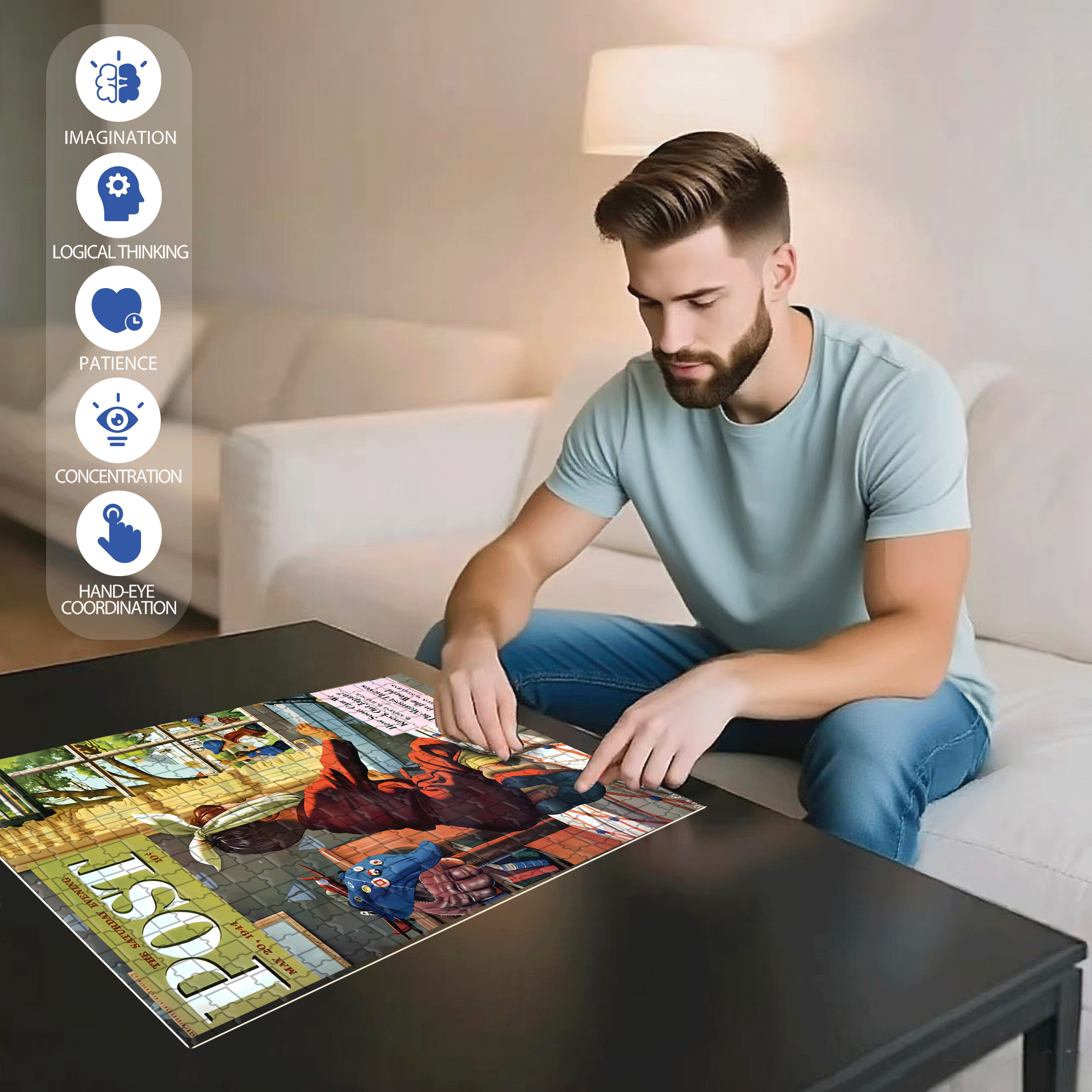 I Want To Go Too 500pcs/1000pcs Jigsaw Puzzle, Scratch-Resistant, Interactive Family Game & Brain-Boosting DIY Decor, Perfect for Halloween, Christmas & New Year Gifts, Family Puzzle Game