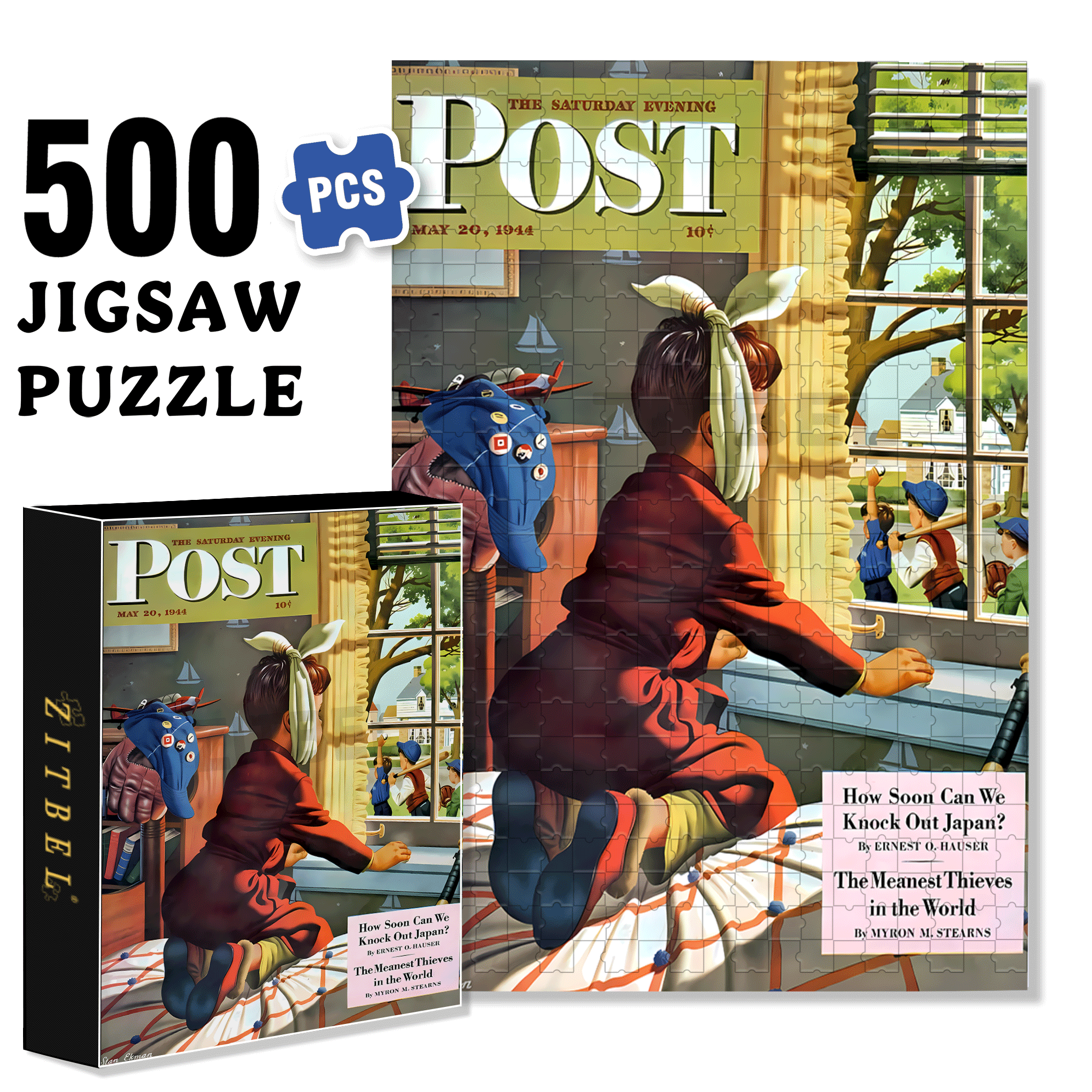 I Want To Go Too 500pcs/1000pcs Jigsaw Puzzle, Scratch-Resistant, Interactive Family Game & Brain-Boosting DIY Decor, Perfect for Halloween, Christmas & New Year Gifts, Family Puzzle Game