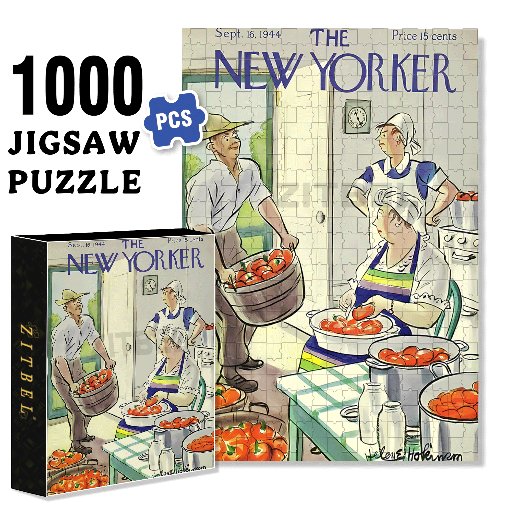 It's All Tomatoes 500pcs/1000pcs Jigsaw Puzzle, Scratch-Resistant, Interactive Family Game & Brain-Boosting DIY Decor, Perfect for Halloween, Christmas & New Year Gifts, Family Puzzle Game