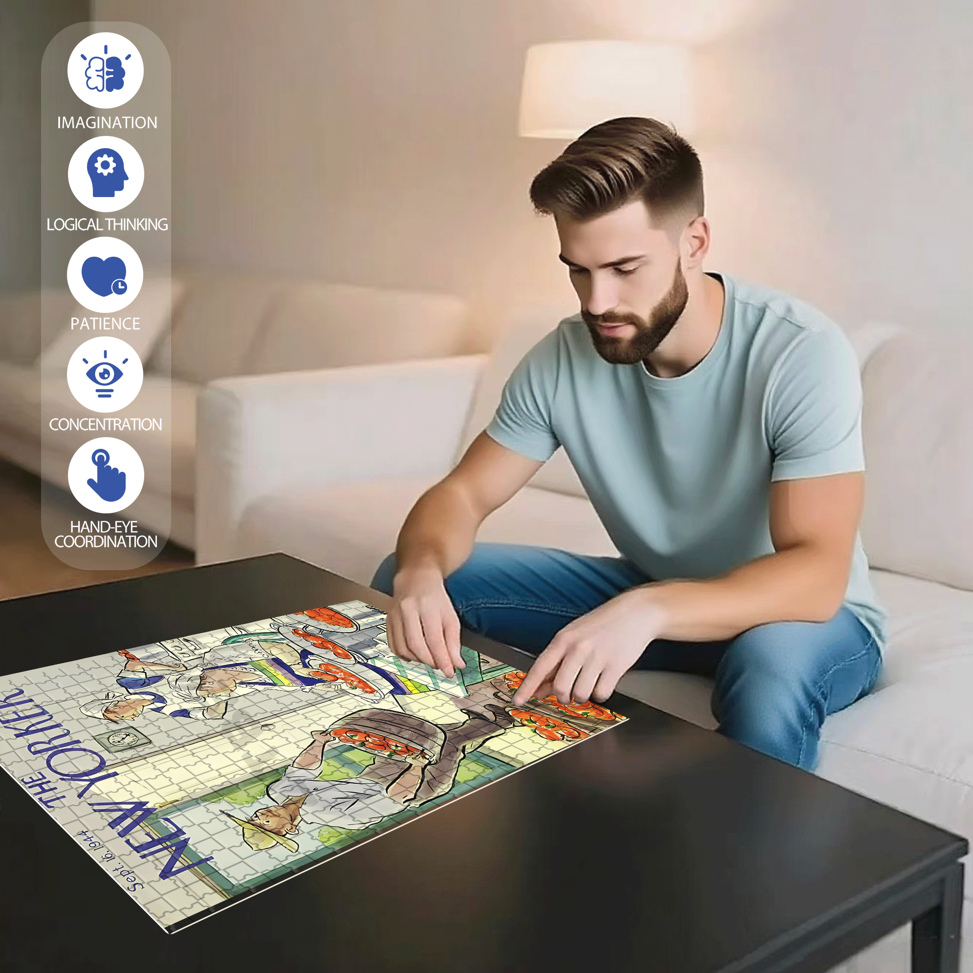 It's All Tomatoes 500pcs/1000pcs Jigsaw Puzzle, Scratch-Resistant, Interactive Family Game & Brain-Boosting DIY Decor, Perfect for Halloween, Christmas & New Year Gifts, Family Puzzle Game