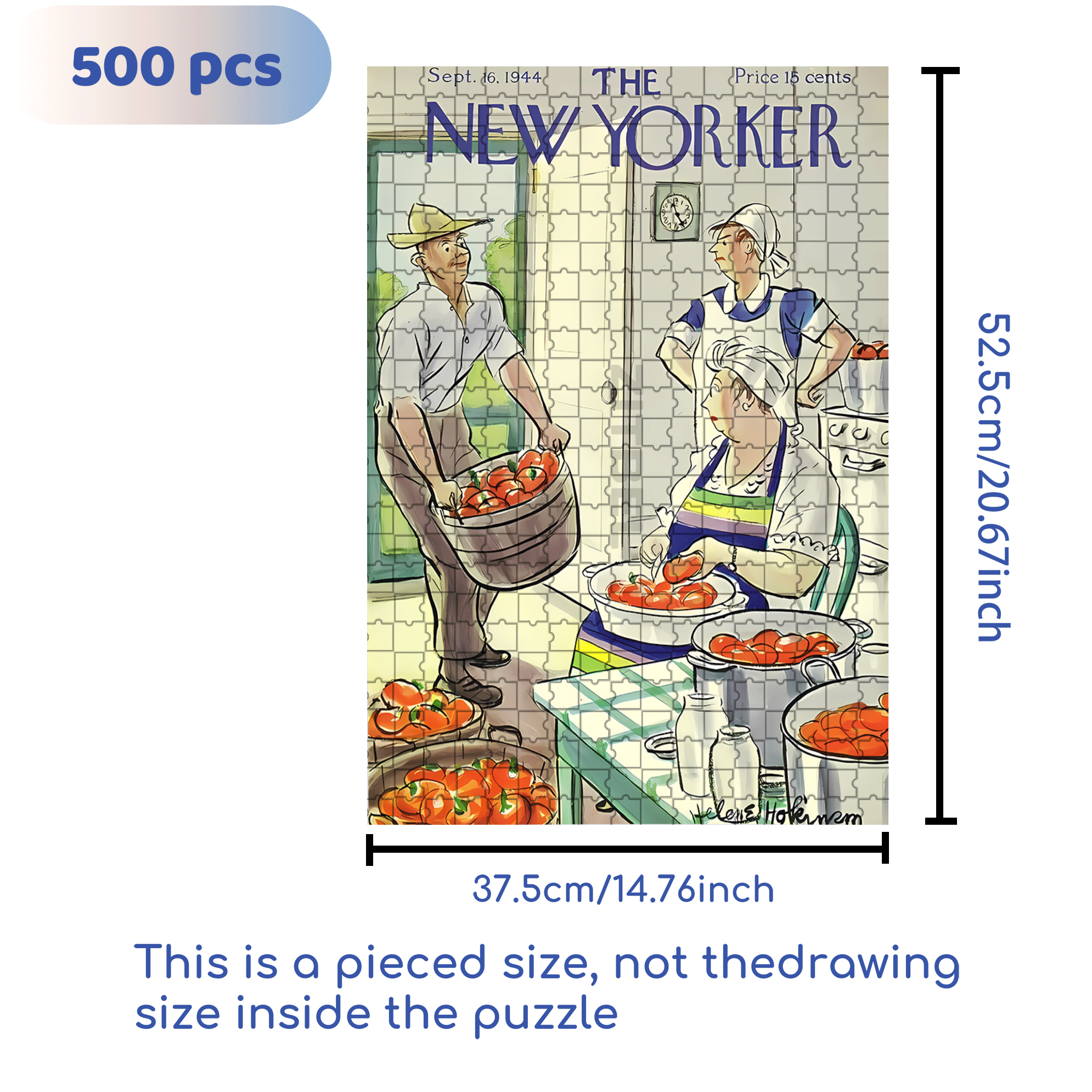 It's All Tomatoes 500pcs/1000pcs Jigsaw Puzzle, Scratch-Resistant, Interactive Family Game & Brain-Boosting DIY Decor, Perfect for Halloween, Christmas & New Year Gifts, Family Puzzle Game