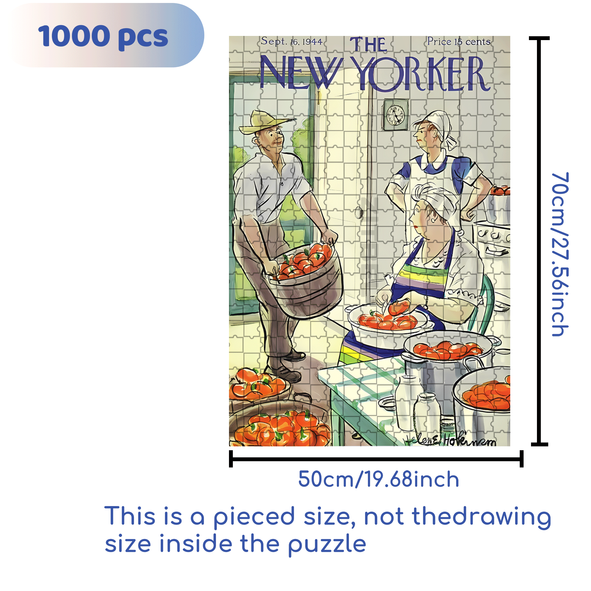 It's All Tomatoes 500pcs/1000pcs Jigsaw Puzzle, Scratch-Resistant, Interactive Family Game & Brain-Boosting DIY Decor, Perfect for Halloween, Christmas & New Year Gifts, Family Puzzle Game